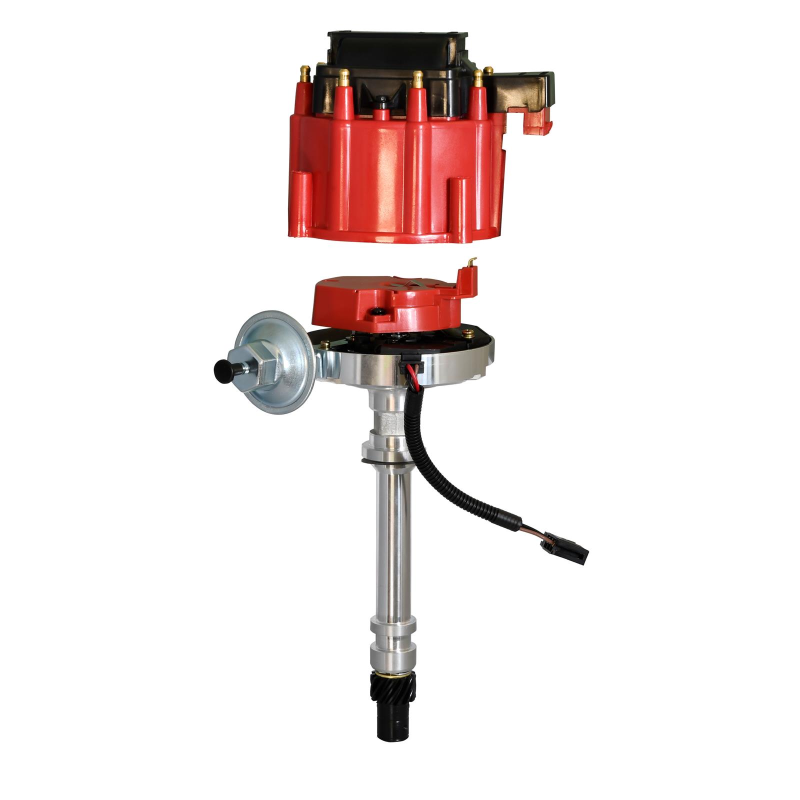 PerTronix Flame-Thrower Stock Look Cast Distributors D1061 Distributors, Distributor HEI Chevy SB/BB red cap thumbnail 2
