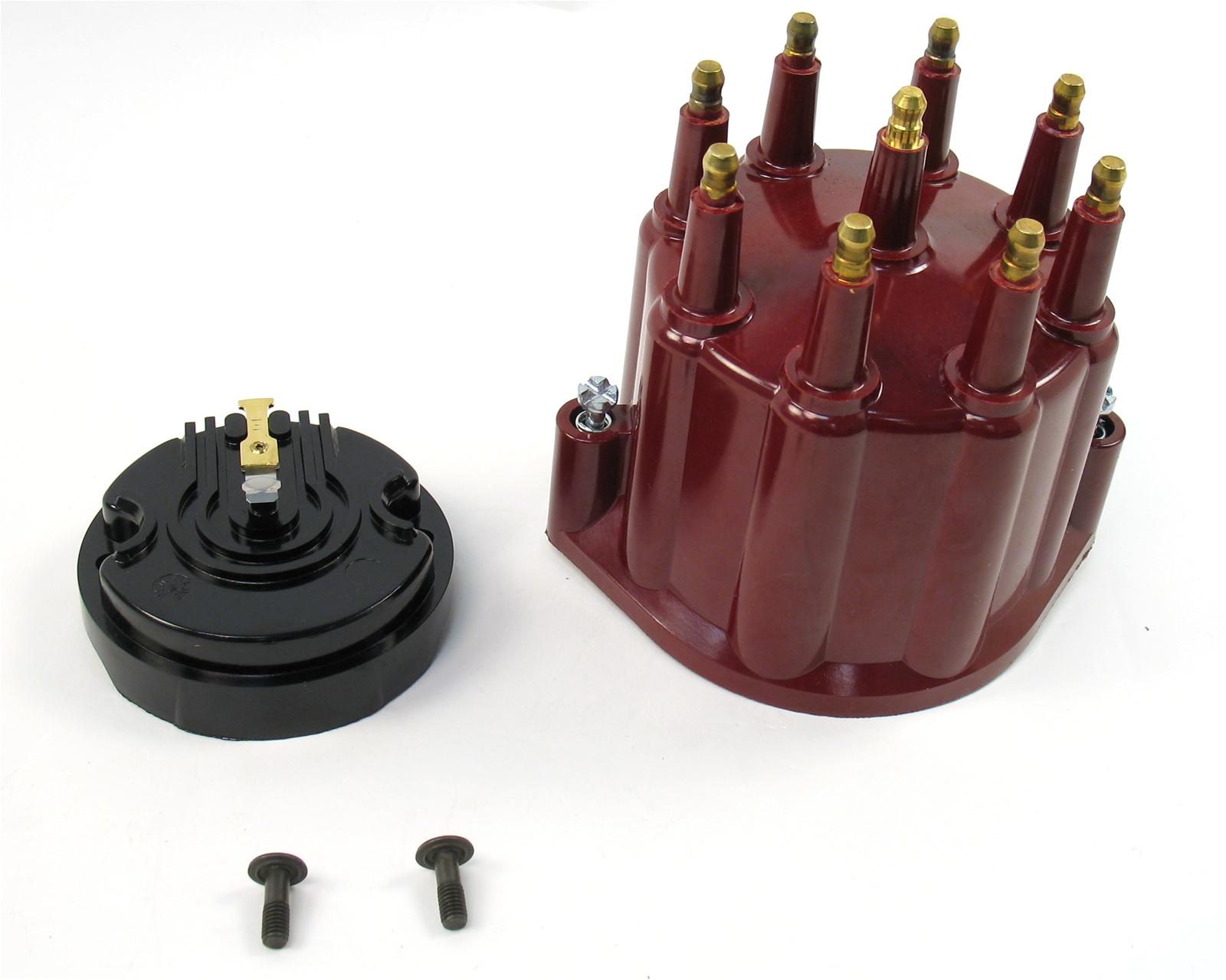 PerTronix Flame-Thrower Distributor Cap and Rotor Kits D600711 Rotor, Red, Male/HEI, Clamp-Down, Brass Terminals, Billet, V8, Each