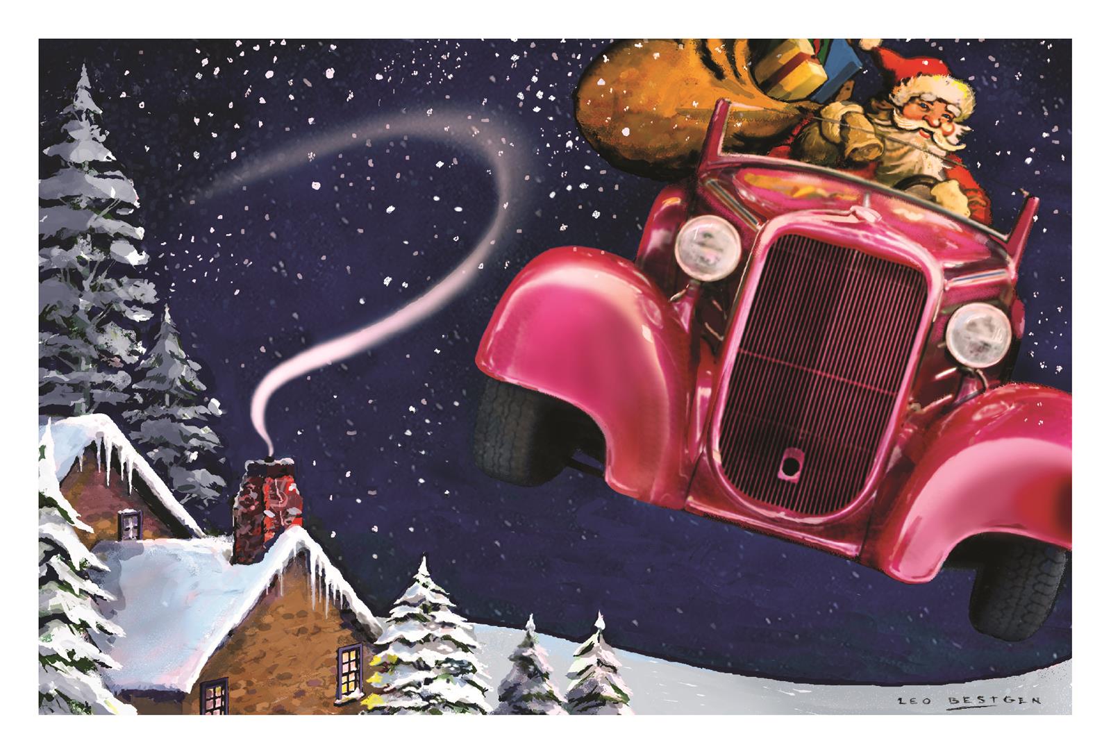 Hot Rod Christmas Cards - Printable Cards