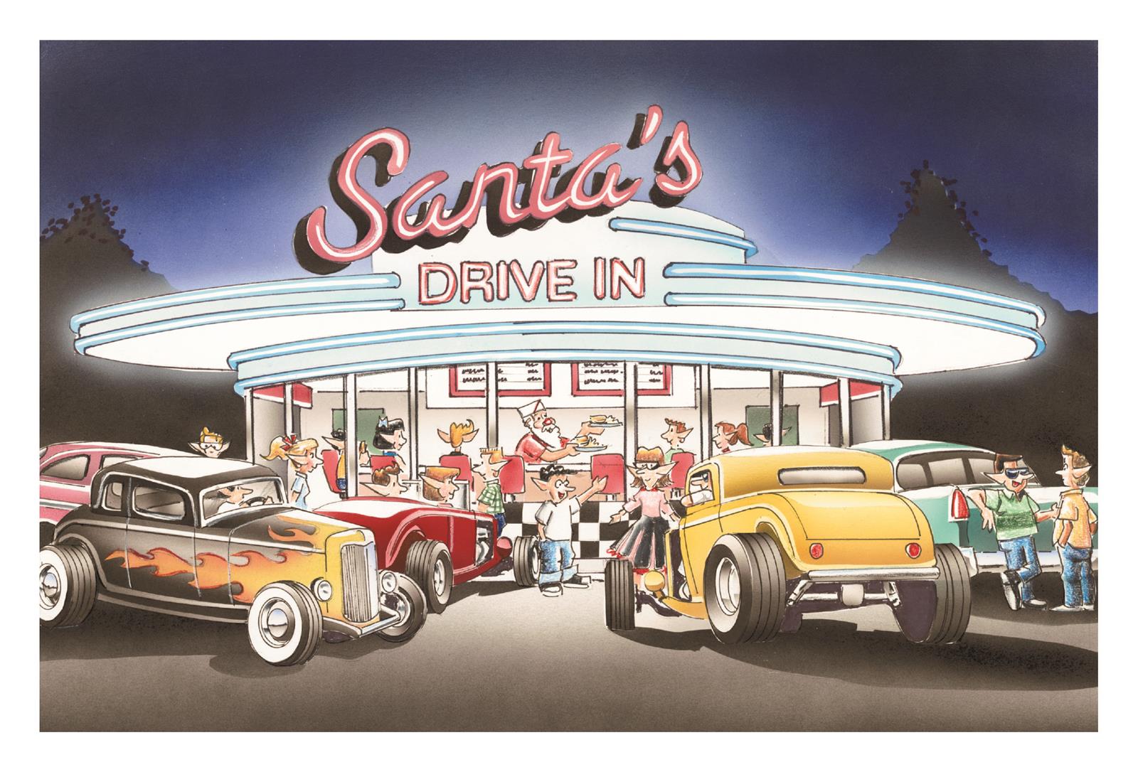 Summit Gifts CC11195 Santa's DriveIn Christmas Card Set Summit Racing