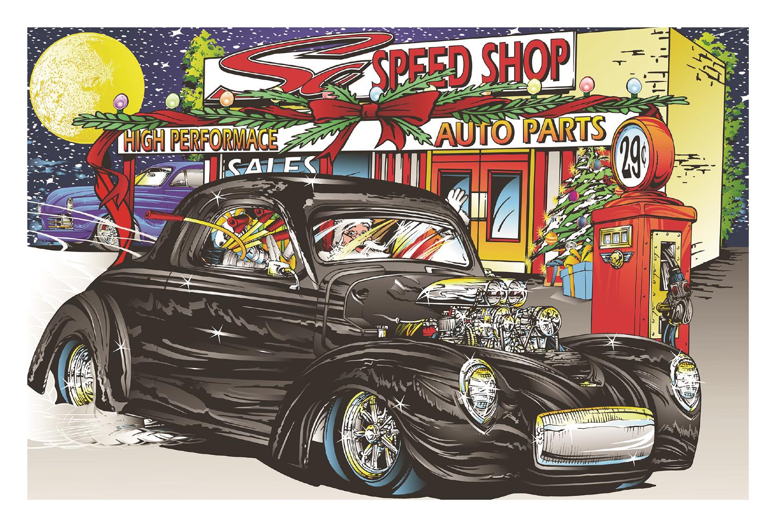 Summit Gifts CC11221 Street Rod Speed Shop Christmas Cards—Set of