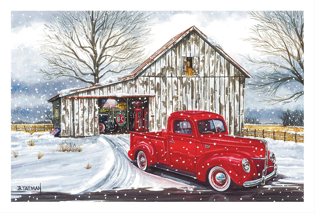 Summit Gifts CC729 Red Pickup at the Barn Christmas Cards —Set of 10 ...