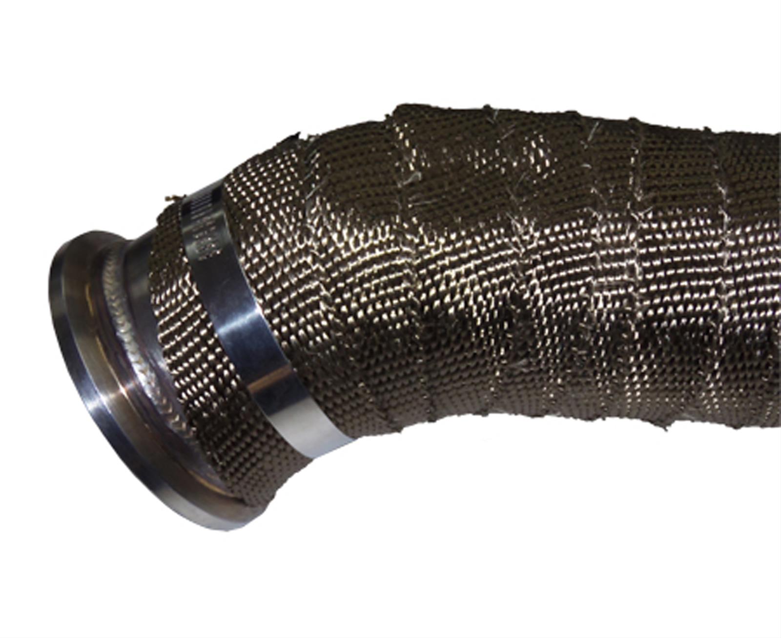 Pacific Performance Engineering Exhaust Downpipes 117000400 Downpipe, Exhaust, 304 Stainless, Natural, 3 in. Outlet, PPE Titanium Wrap, Chevy, GMC, 6.6L, LB7, Federal Emissions, Each