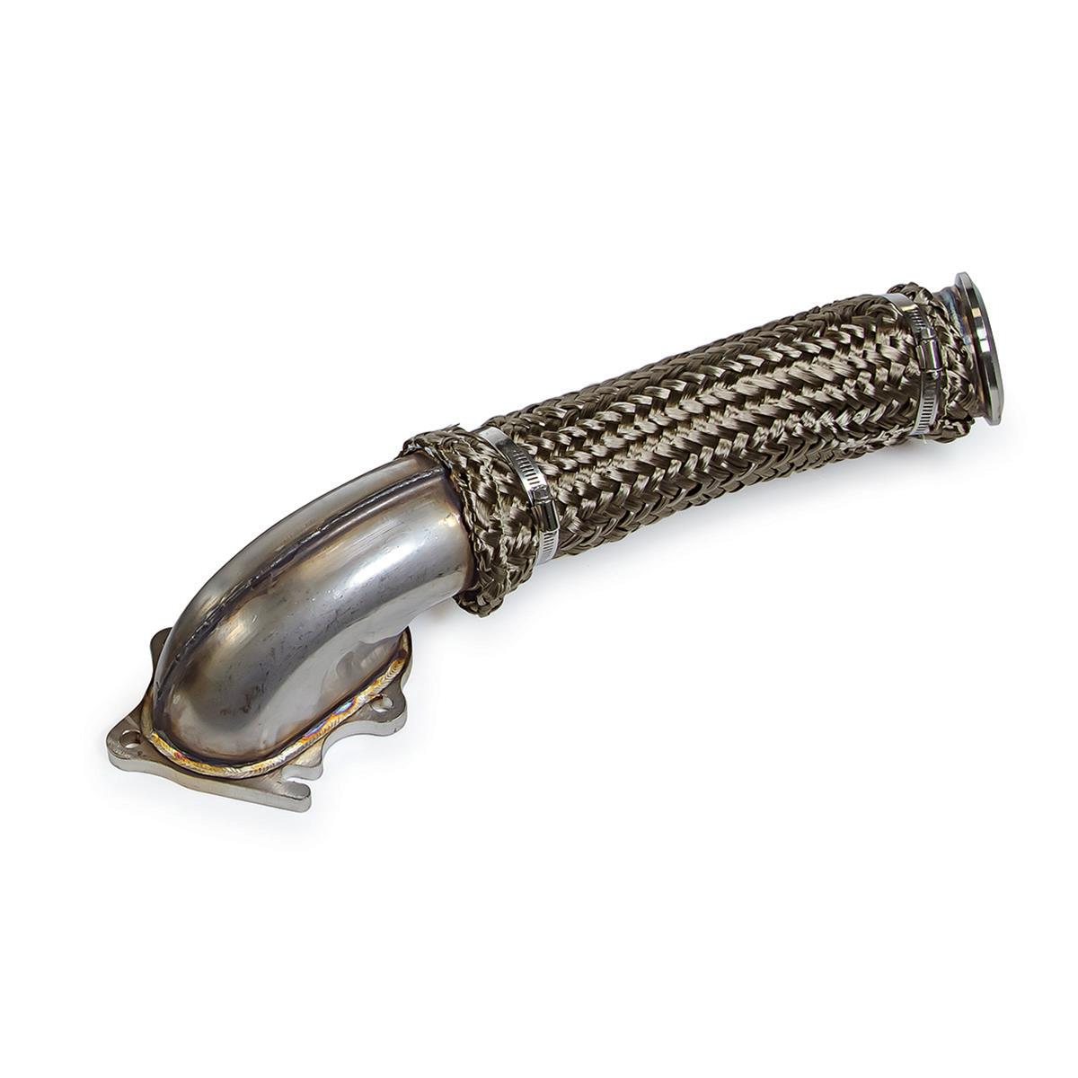 Pacific Performance Engineering Exhaust Downpipes 117000424 Downpipe, Exhaust, 304 Stainless, Natural, 3 in. Outlet, PPE Titanium Wrap, Chevy, GMC, 6.6L, LB7, California Emissions, Each thumbnail 3