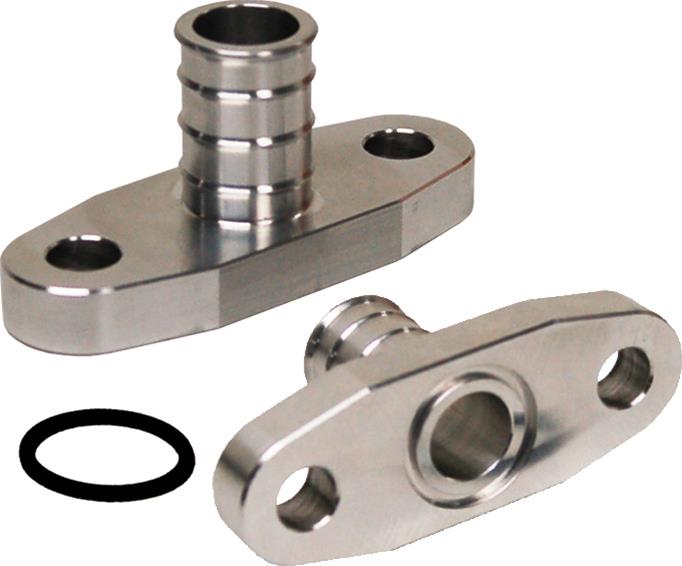 Pacific Performance Engineering Turbocharger Oil Drain Fittings 516002000 Adapter, Turbo Drain, T4 Series, 5/8 in. Hose Barb, Aluminum, Natural, Each thumbnail 2