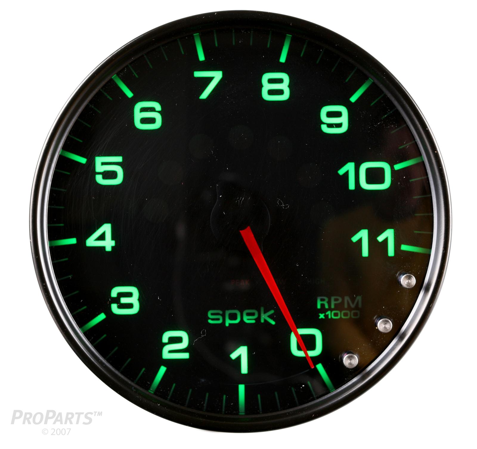 Autometer Spek-Pro Gauge Tachometer 5in 11K Rpm W/Shift Light & Peak Mem Black/Smoke/Black thumbnail 9