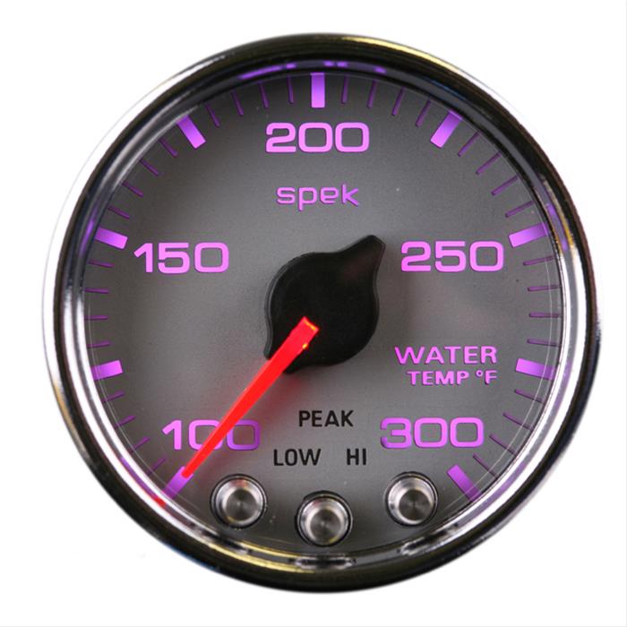 Autometer Spek-Pro Gauge Fuel Press 2 1/16in 15psi Stepper Motor W/Peak & Warn Slvr/Chrm