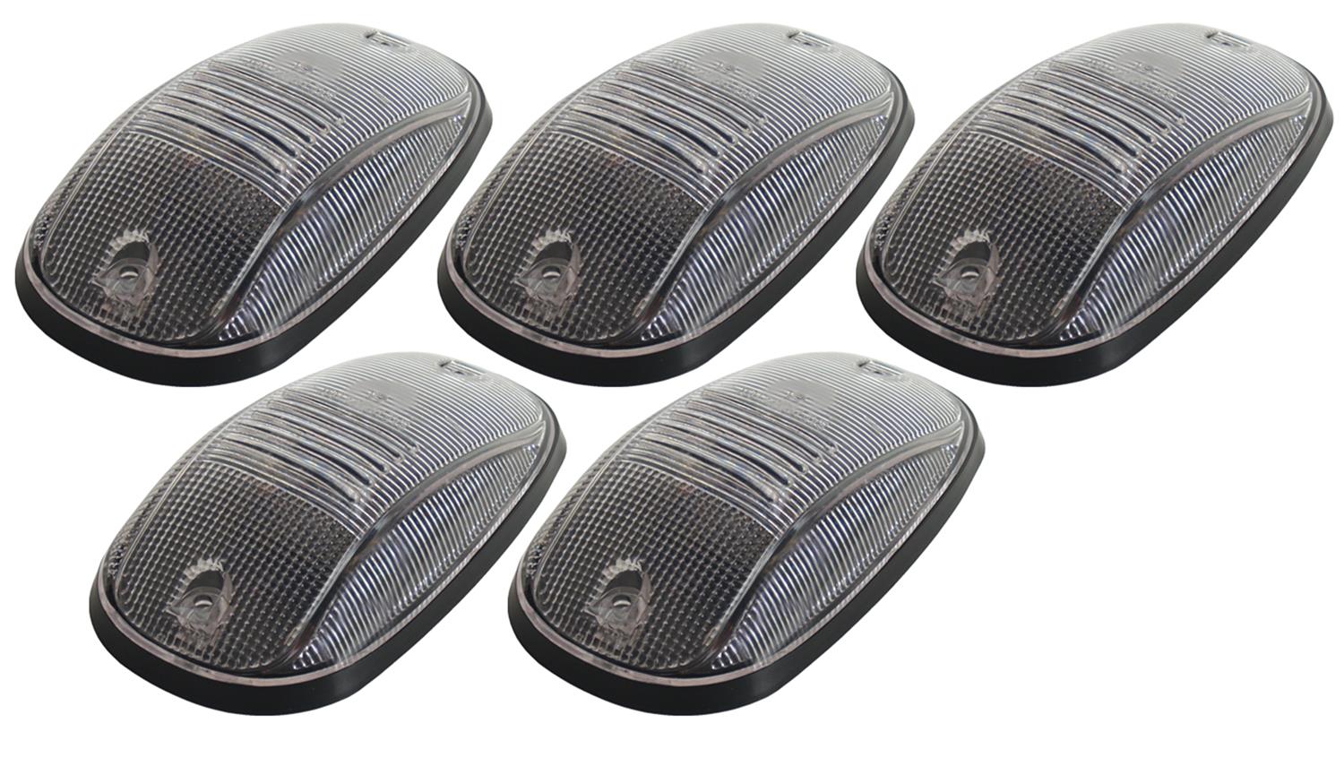 Pacer Performance Hi-Five Cab Lights 20-247C Roof Lights, Dodge, Clear Lens, Amber LED Bulbs, Set of 5