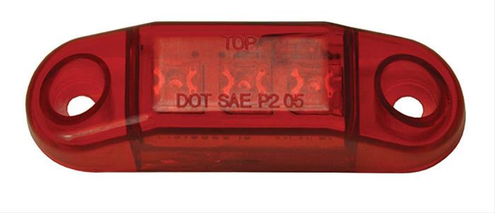 Pacer Performance LED Individual Lights 20-601 Auxiliary Light, Marker, Red Lens, Clear Bulb, 2.563 in. Length, 0.75 in. Width, 0.625 in. Height, Each