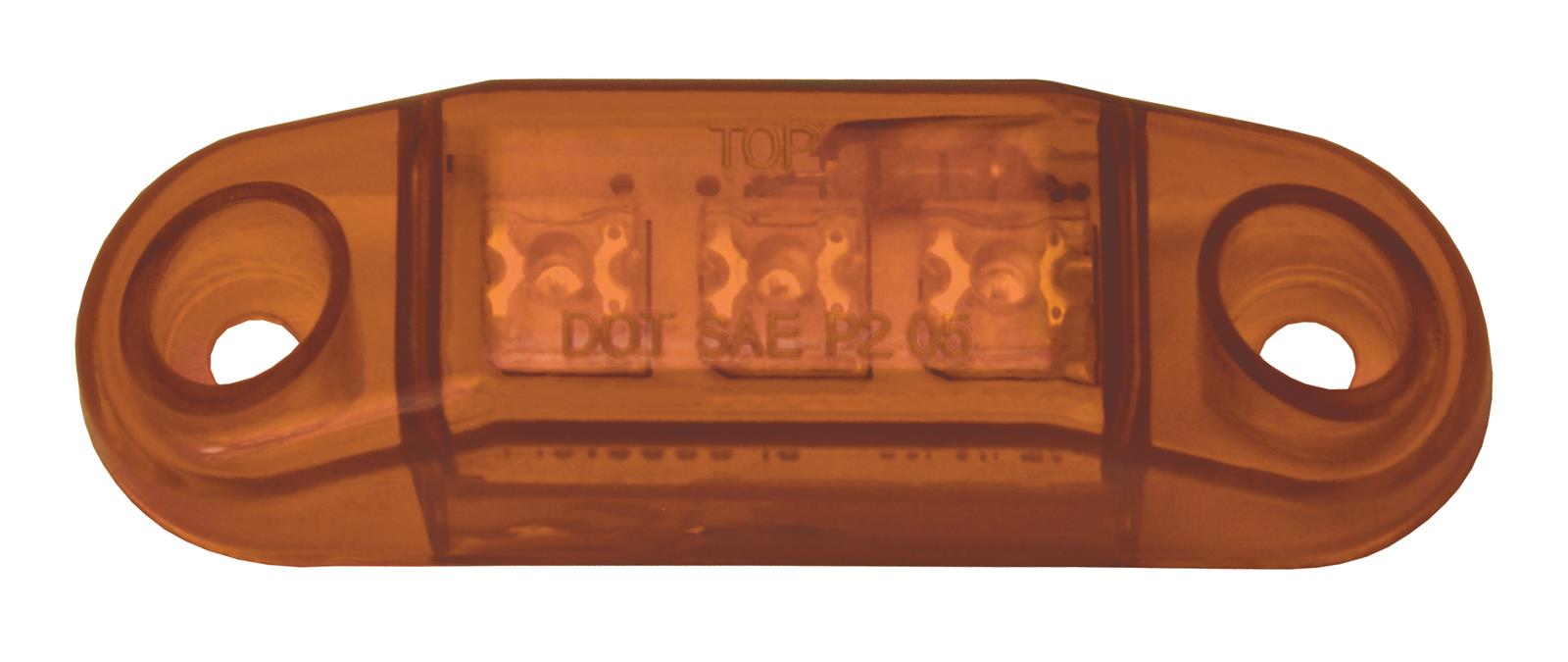 Pacer Performance LED Individual Lights 20-602 Auxiliary Light, Marker, Amber Lens, Clear Bulb, 2.563 in. Length, 0.75 in. Width, 0.625 in. Height, Each