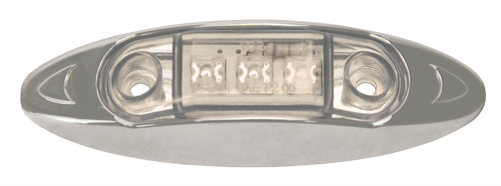 Pacer Performance LED Individual Lights 20-624 Auxiliary Light, Marker, Clear Lens, Amber Bulb, Oval, 3.938 in. Length, 1.313 in. Width, 0.75 in. Height