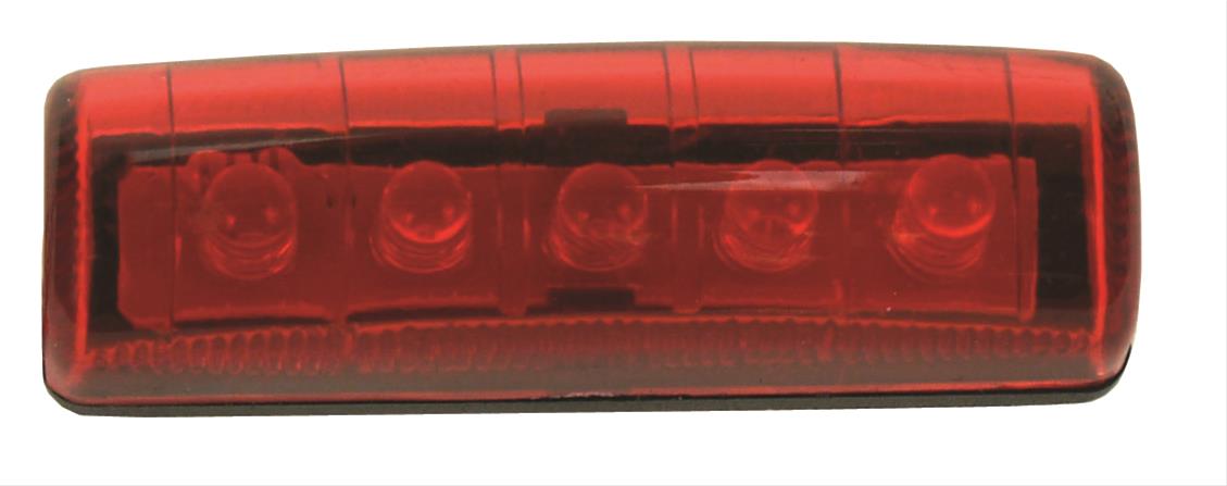 Pacer Performance LED Individual Lights 20-706A Auxiliary Light, Marker, Red Lens, Clear Bulb, 2.250 in. Length, 0.438 in. Width, 0.750 in. Height
