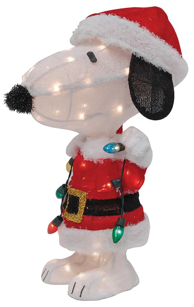 Summit Gifts 46345 Peanuts Snoopy Santa Claus Tinsel-Light Display ...