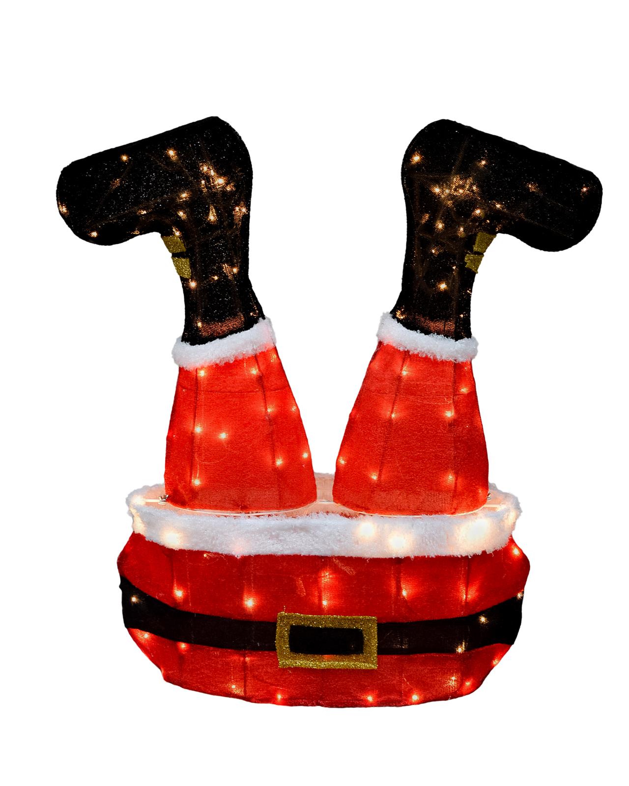 Summit Gifts 76218 Upside-Down Santa Claus Tinsel-Light Display