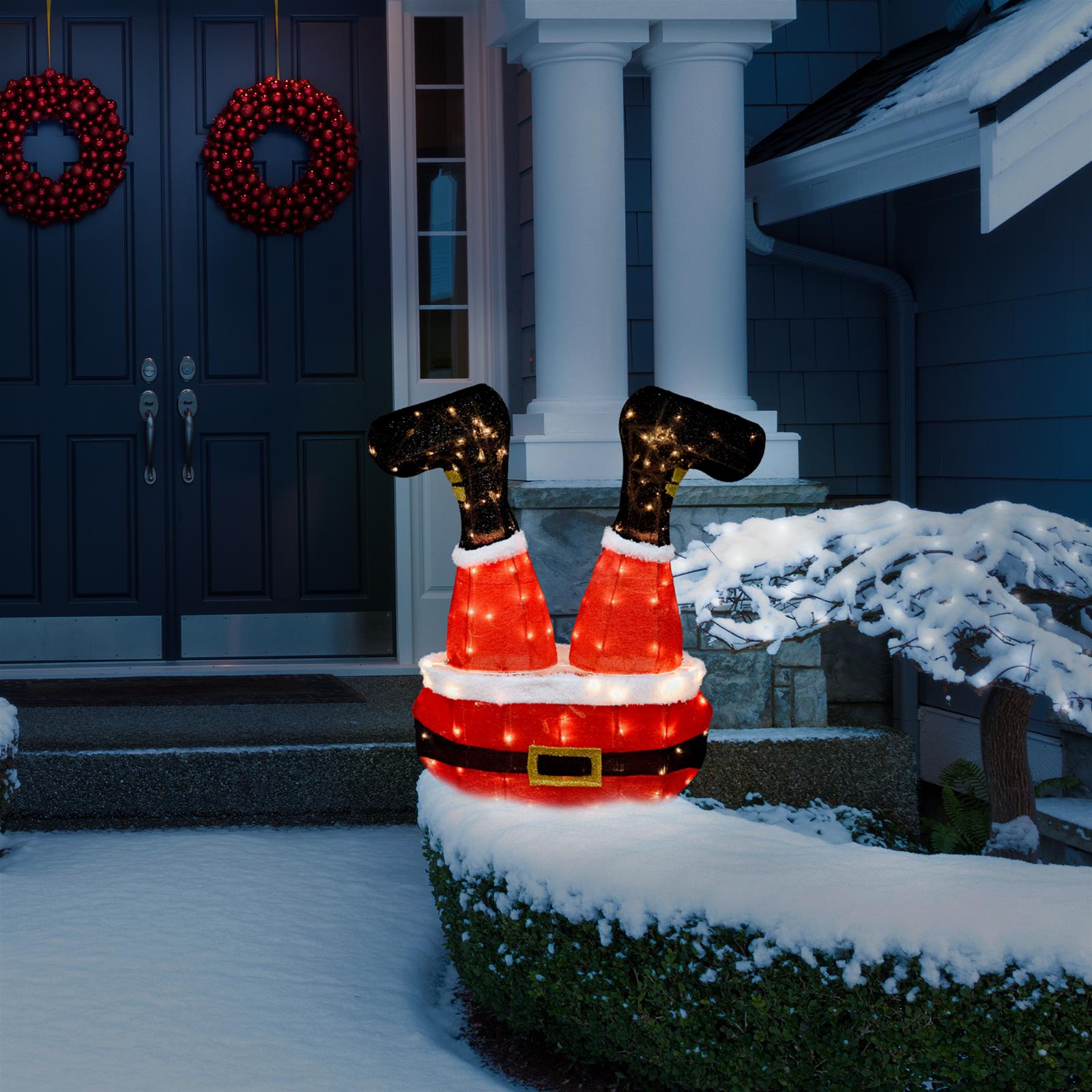 Summit Gifts 76218 Upside-Down Santa Claus Tinsel-Light Display