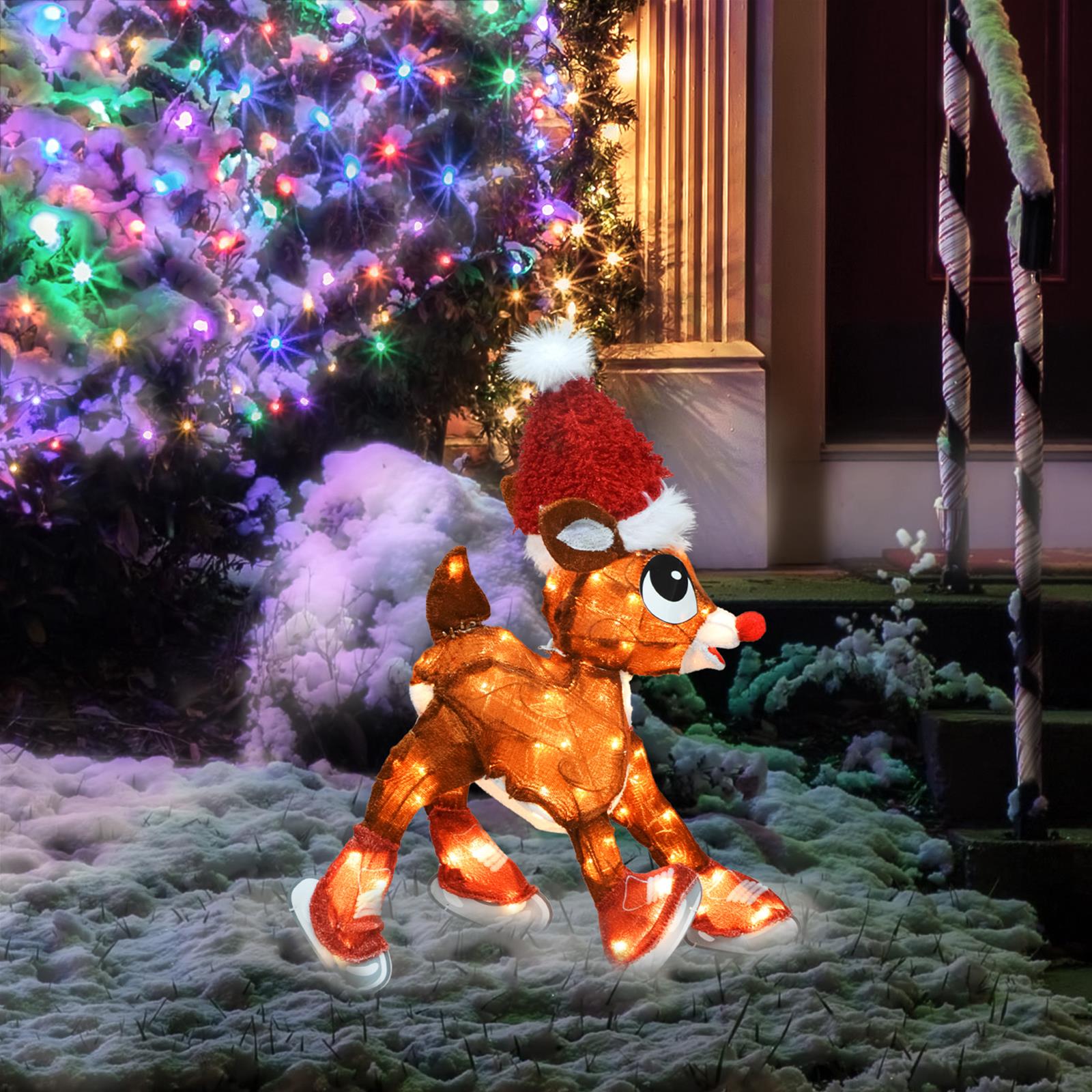 Summit Gifts 76405 Rudolph Skating Tinsel-Light Display | Summit