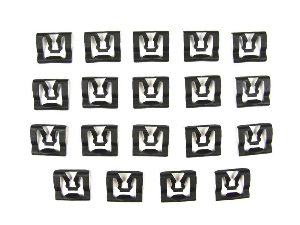 Precision Replacement Parts Rear Window Molding Clip Kits PCK-3299-64 Body Fasteners, Kit, Window, Steel, Black, Ford, Set of 19