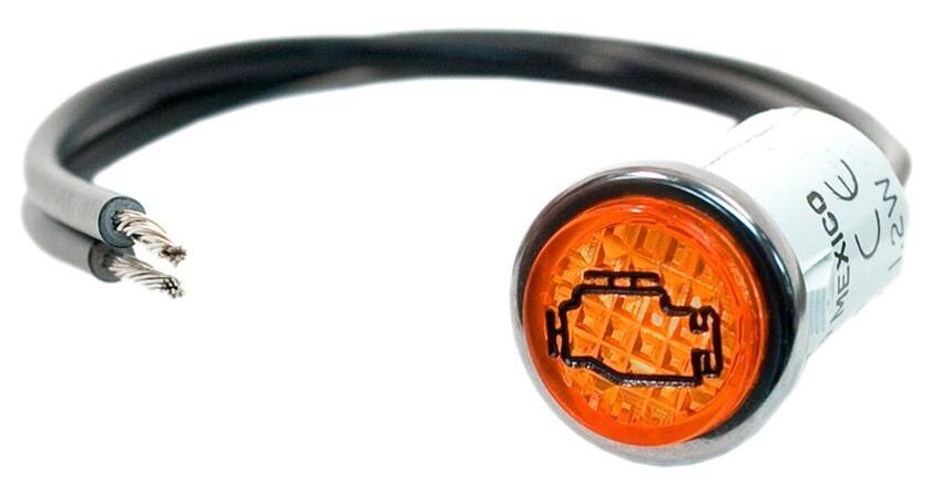 Painless Performance Warning Lights 80207 Light, Performance, Amber Lens, Silver Housing, 0.500 in. Diameter, Each