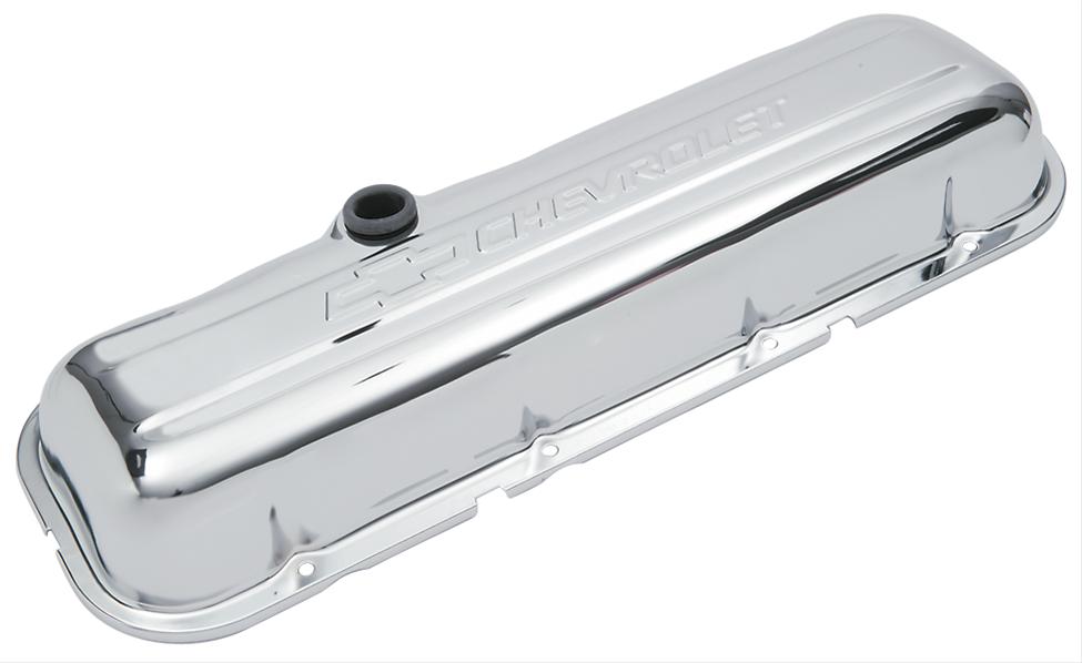 Proform Stamped Steel Chevrolet Valve Covers 141-114 Covers, Stock Height, Steel, Chrome, Logo, Chevy, Big Block, Pair thumbnail 2