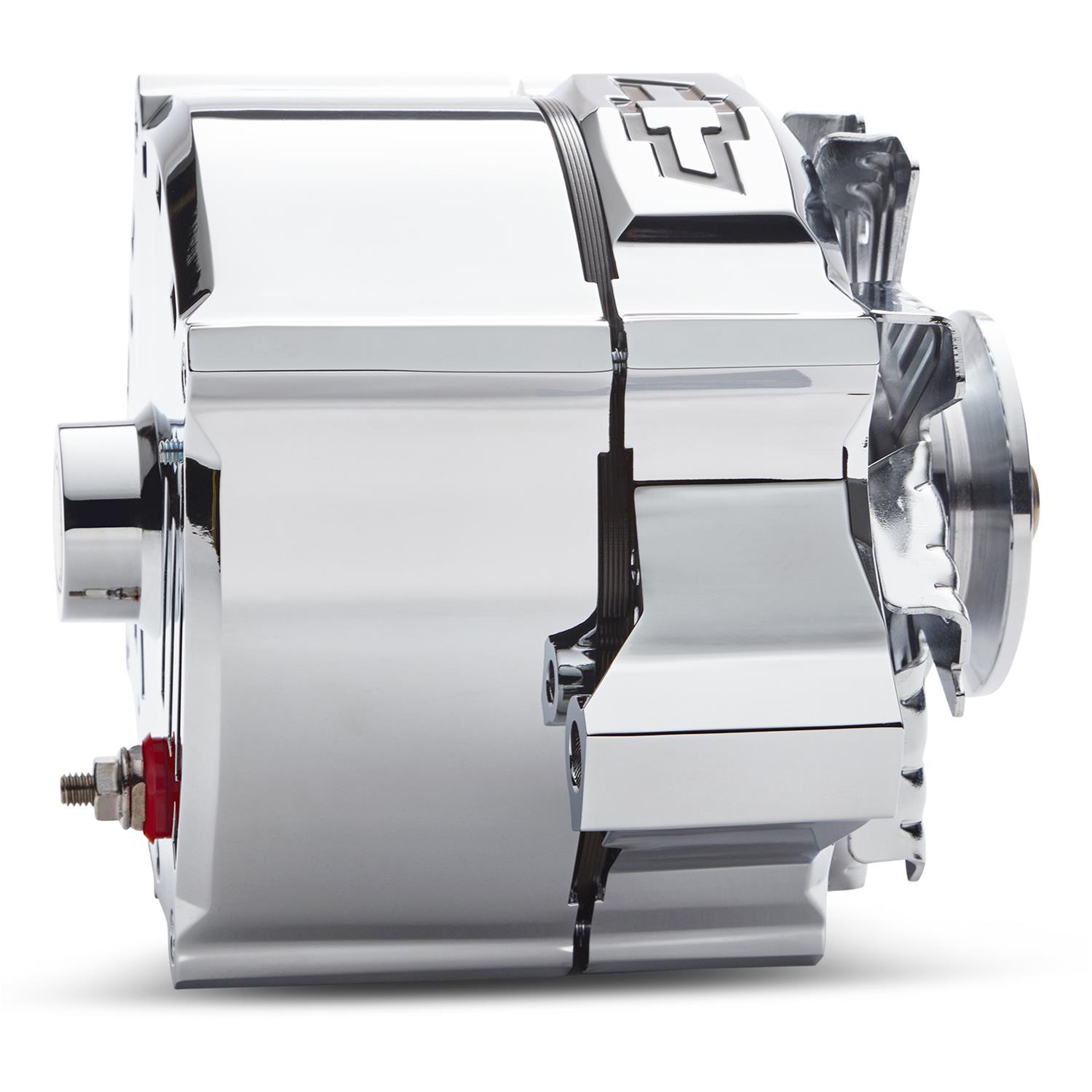 Proform Parts Alternators and Generators 141-154 Alternator; 100 AMP; GM 1-Wire; Slant-Edge; Recessed Black Bowtie Logo; Chrome thumbnail 6