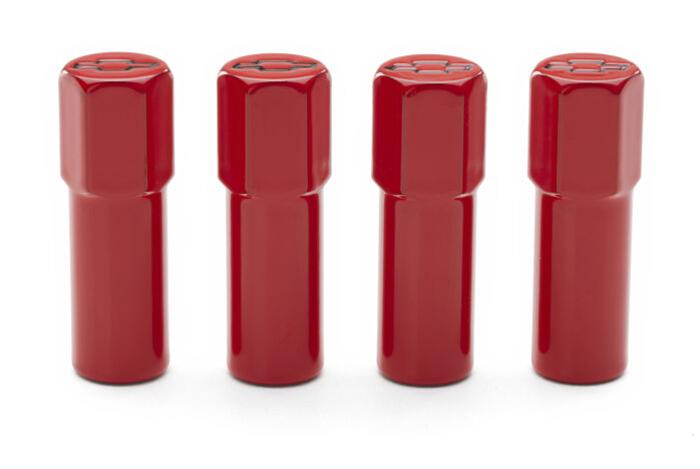 Proform Valve Cover Mini Nuts 141-602 Fasteners, Nuts, Stud Style, Hex Head, Steel, Red, Chevy Bowtie, 1/4 in.-20 Thread Size, 1.500 in. Thread Length, Set of 4 thumbnail 2