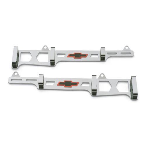 Proform GM Licensed Chevrolet Linear Wire Looms 141-639 Ignition Loom/Separator, Horizontal, Bowtie, Aluminum, Chrome, 7-8mm, Chevy, Big Block, Pair