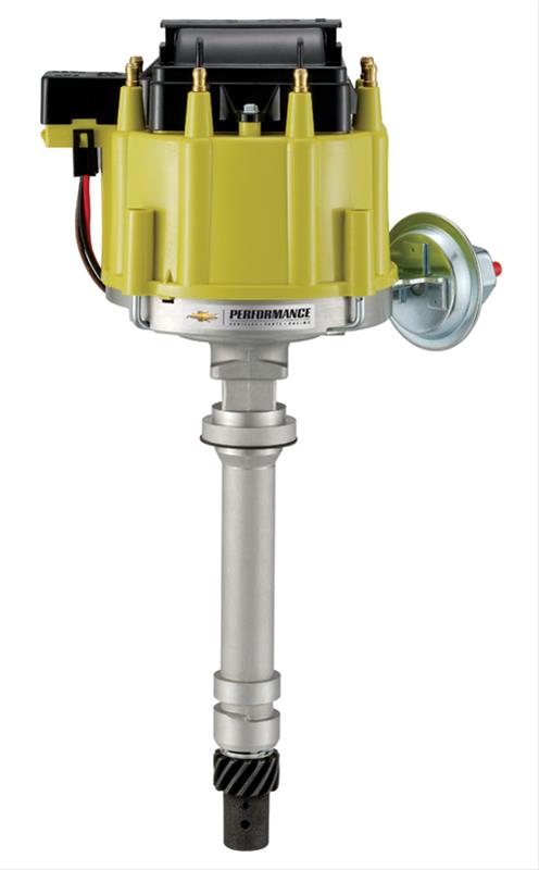 Proform GM Licensed Distributors 141-681 Distributor, HEI, Vacuum, Mechanical Advance, Coil, Steel Gear, Yellow Cap, Licensed, Chevy, V-8, Each
