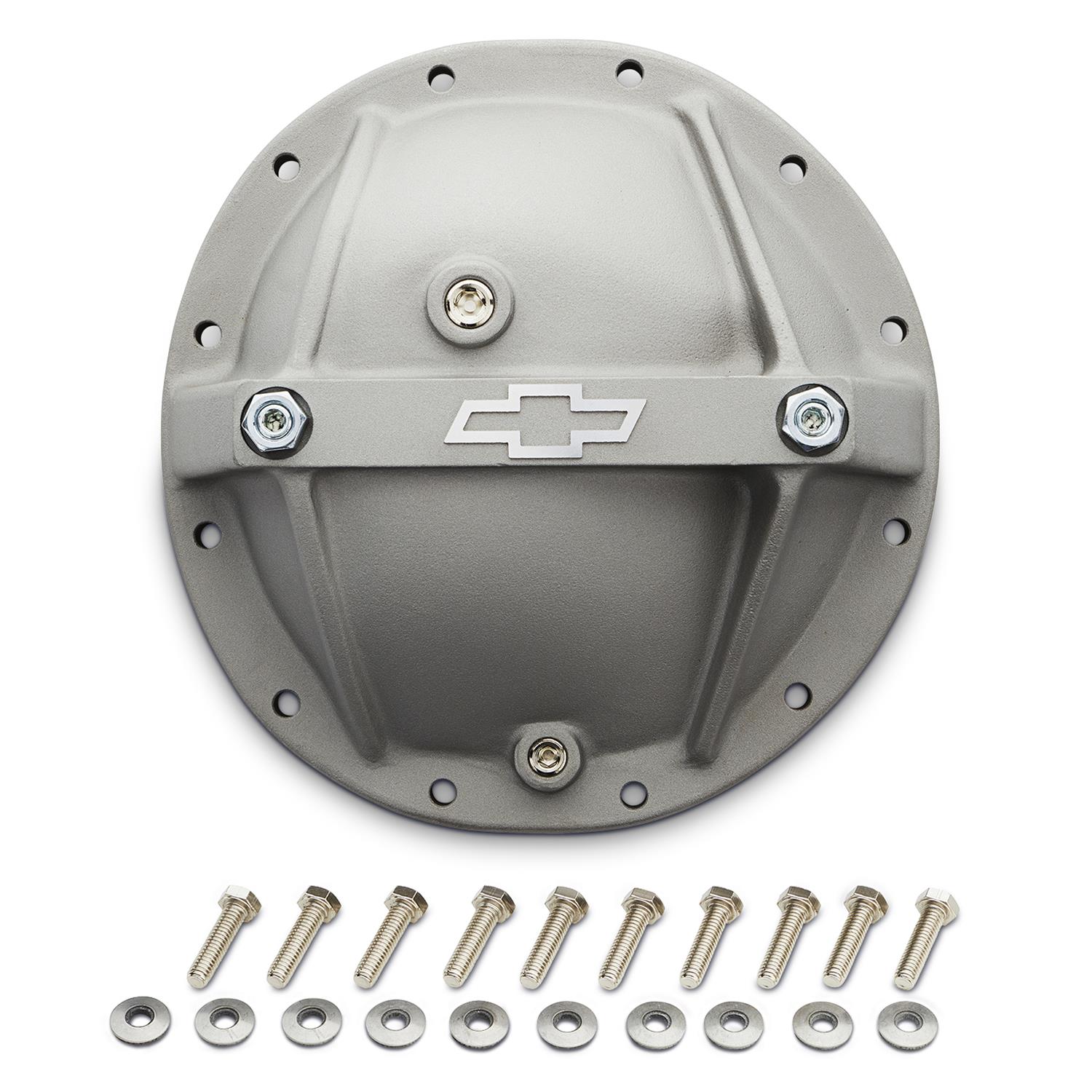 Proform Chevy Bowtie 12 Bolt GM 8.875 Inch Differential Cover 141-699 Cover, Aluminum, Natural, Logo, in.(12-bolt) Passenger Car, Each thumbnail 2