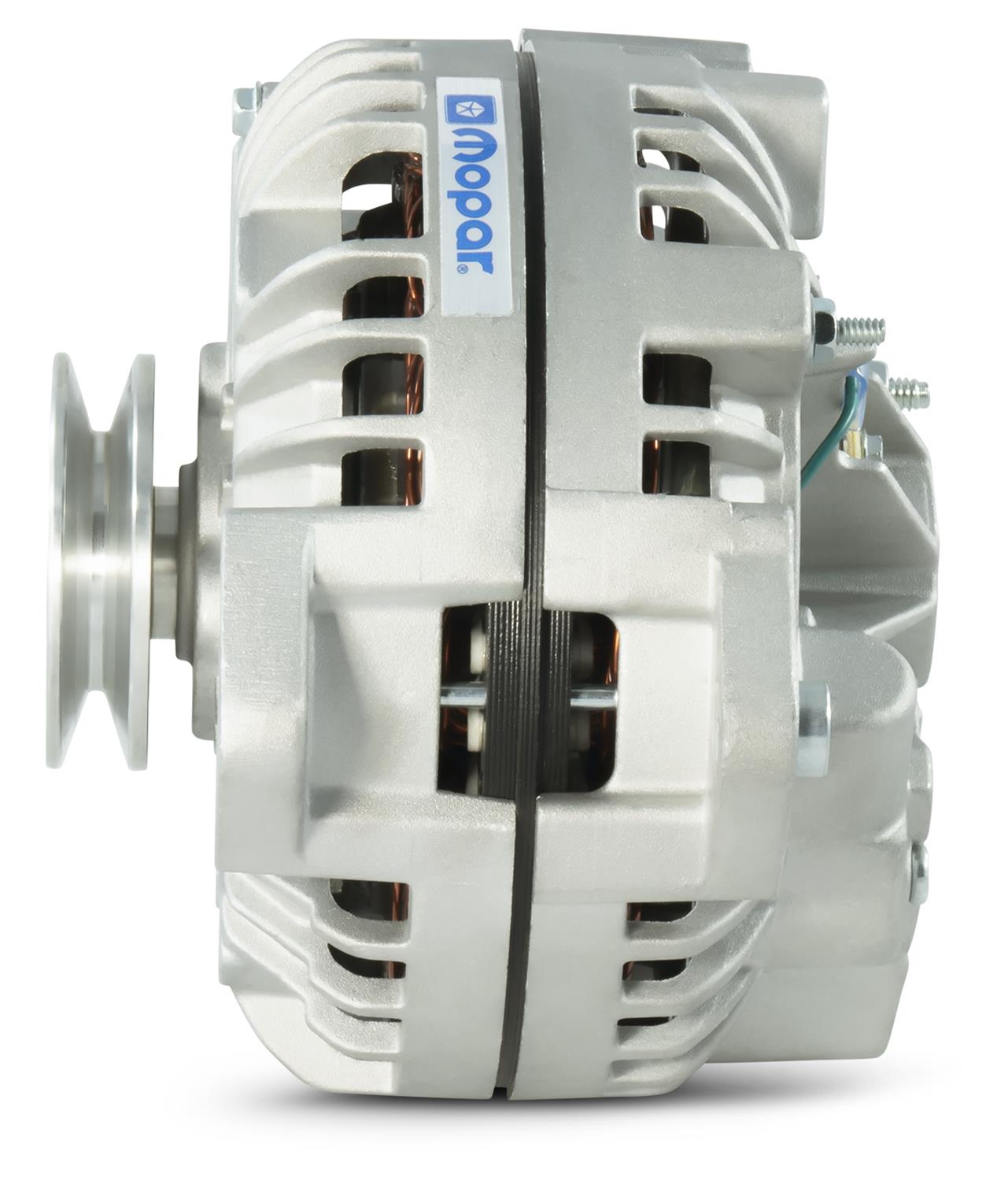 Proform Alternators 440-471 Alternator, Chrysler Square Back, Natural, 110 amps, Internal Regulator, Blue Mopar Emblem, Chrysler, Dodge, Plymouth, Each thumbnail 4