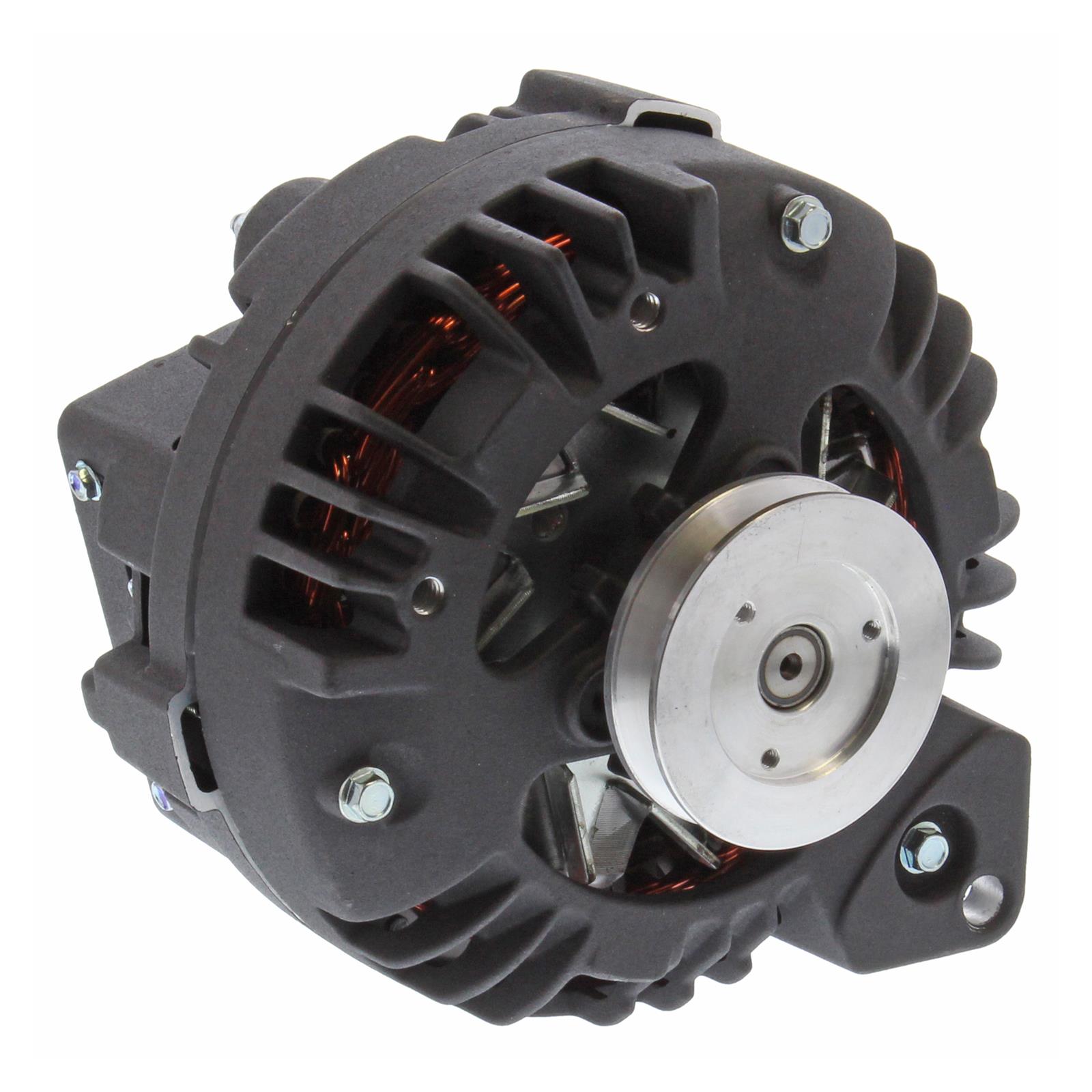 Proform Alternators 440-473 Alternator, Chrysler Square Back, Black Crinkle, 110 amps, Internal Regulator, Blue Mopar Emblem, Chrysler, Dodge, Plymouth, Each thumbnail 2