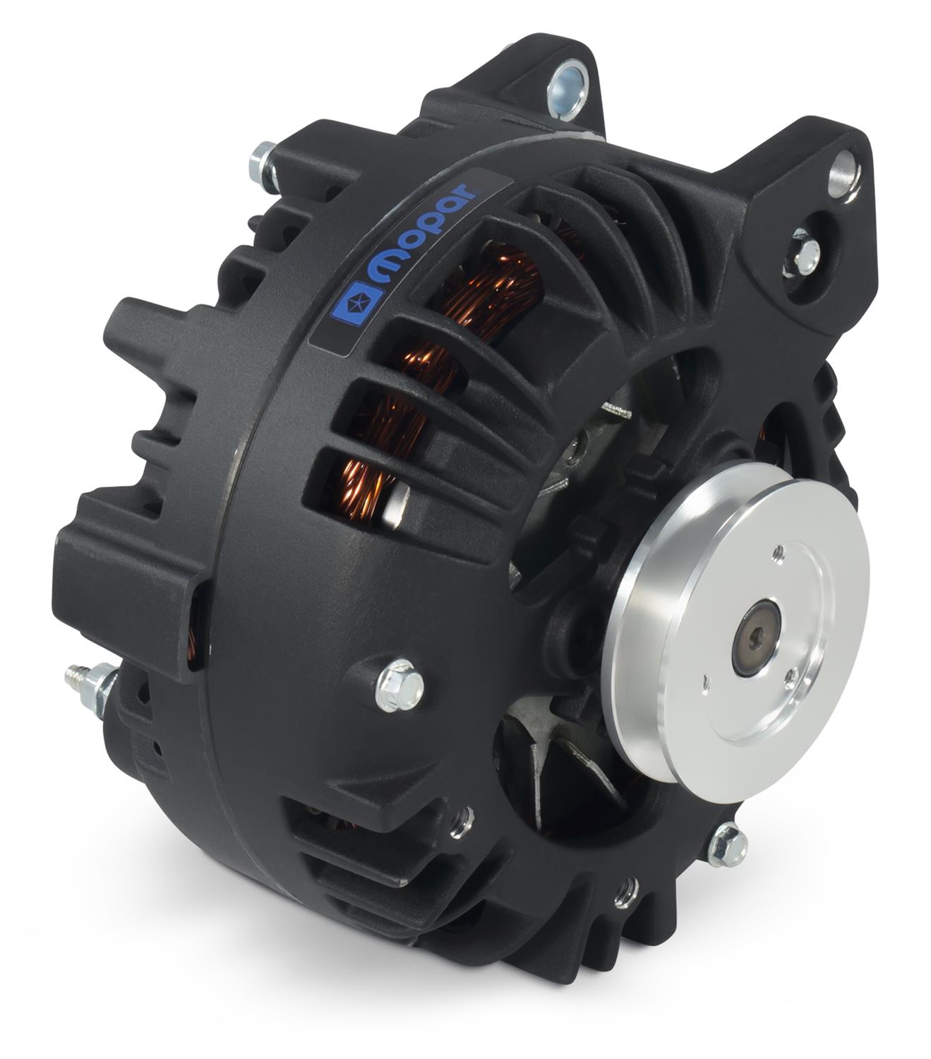 Proform Alternators 440-473 Alternator, Chrysler Square Back, Black Crinkle, 110 amps, Internal Regulator, Blue Mopar Emblem, Chrysler, Dodge, Plymouth, Each thumbnail 5