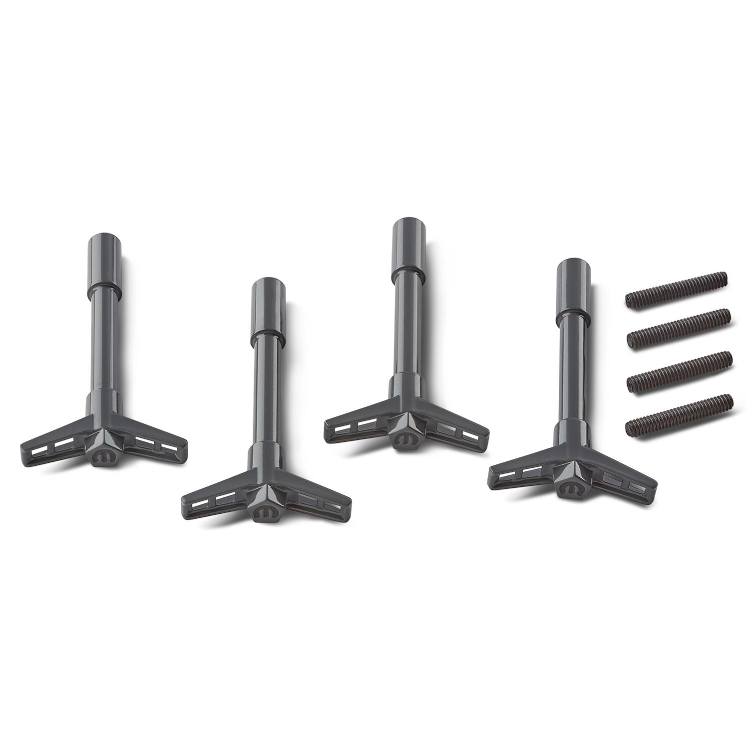 Proform Mopar Licensed Valve Cover Fasteners 440-886 Wing Nuts, Shark Gray, Recessed Omega "M" Emblem on Top, Set of 4 thumbnail 2