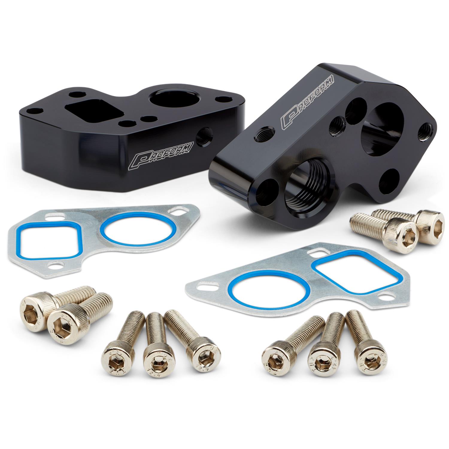 Proform Water Pump Adapters 66243 Mounting Brackets, Adapter, Billet Aluminum, Black Anodized, Chevy Big Block to LS engine, Kit