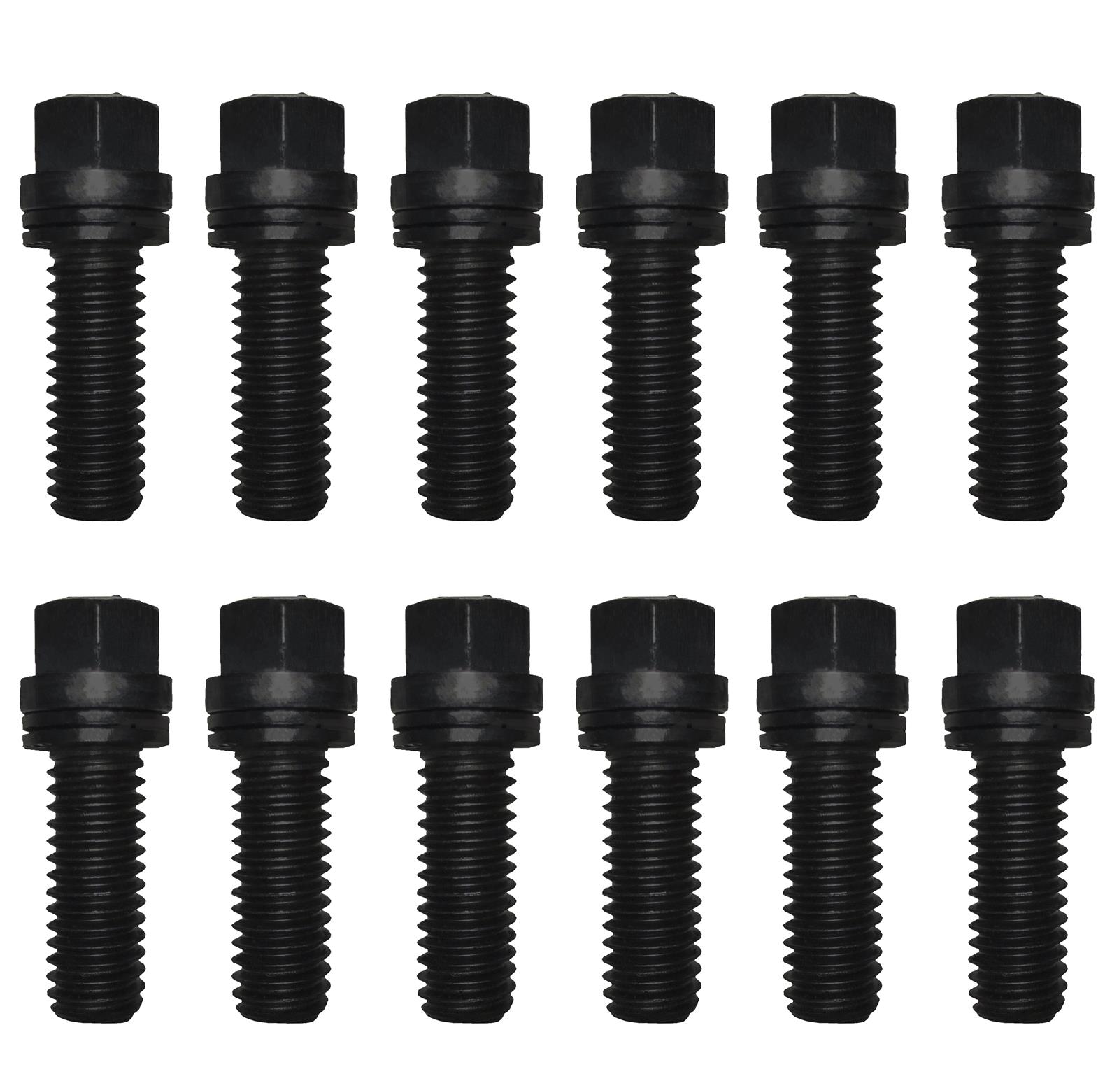 Proform Self-Locking Wedge Header Bolts 66751 Bolts, Locking, Hex Head, Steel, Black Oxide, 3/8-16 in. Thread, 0.750 in. UHL, Chevy, Set of 12
