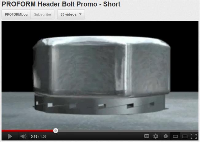 Proform Parts 66752 Proform Self-Locking Wedge Header Bolts