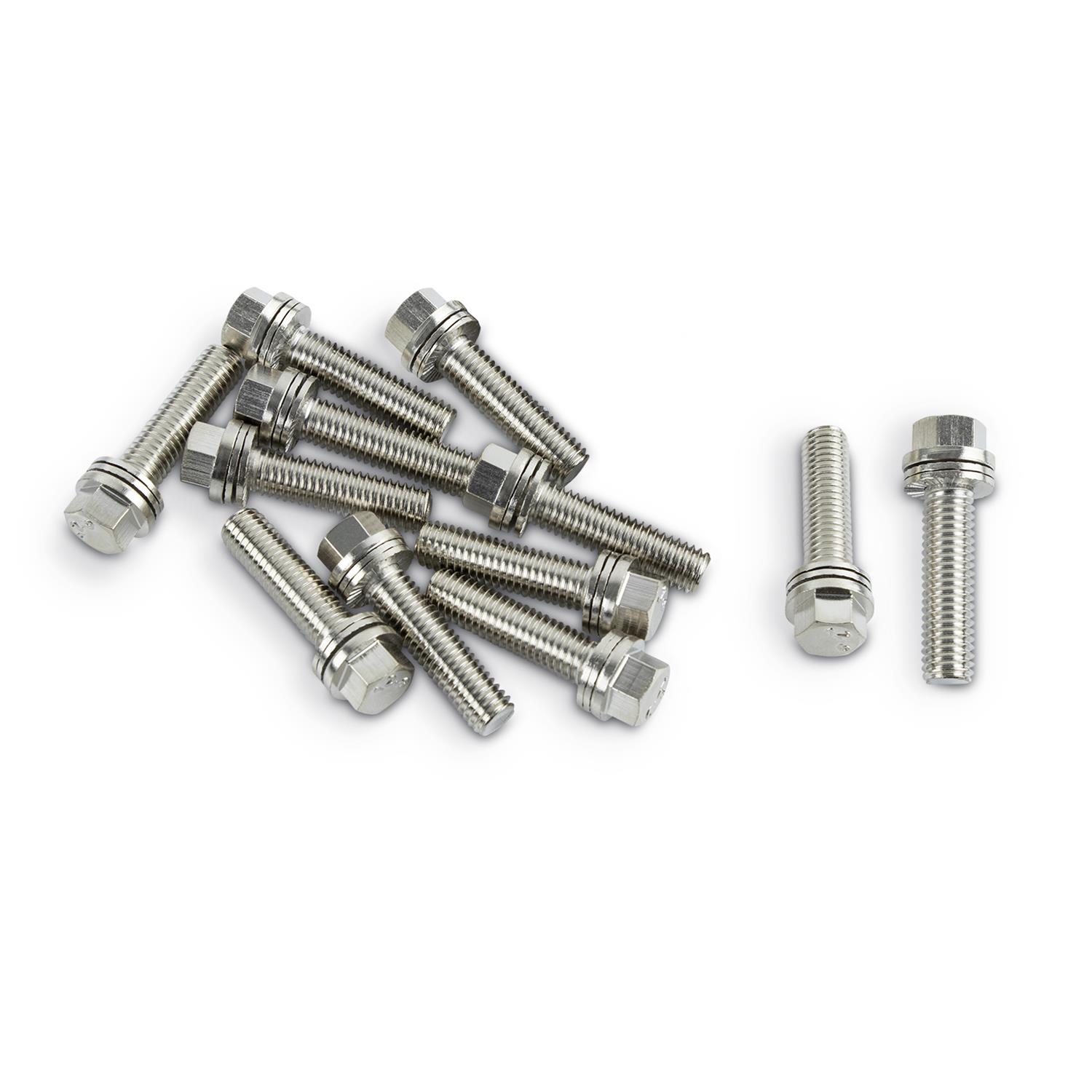 Proform Self-Locking Wedge Header Bolts 66827 Fasteners, Bolts, Hex Head, Steel, Nickel Plated, 3/8 in. NPT Thread Size, 0.750 in. Underhead Length, Set of 12 thumbnail 2