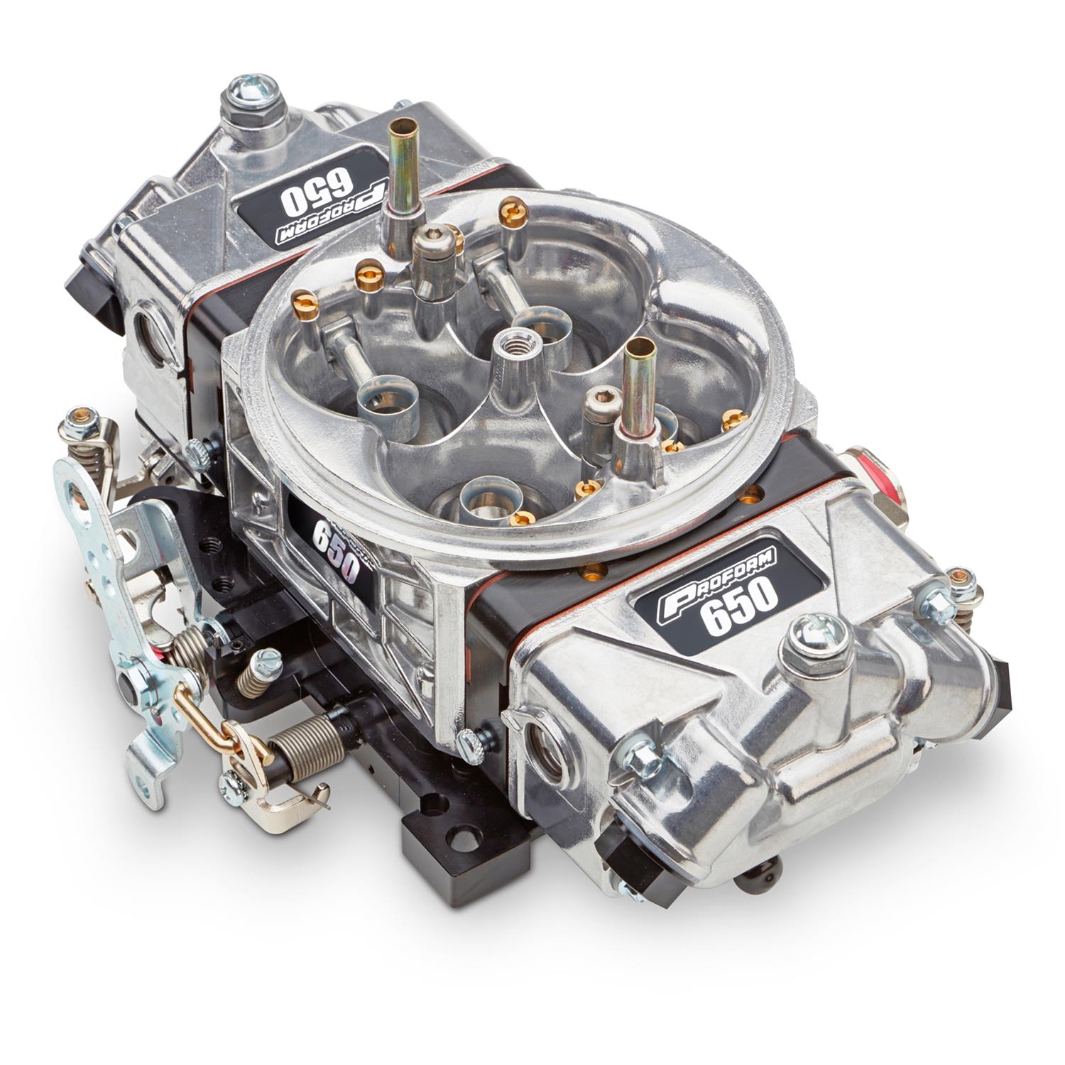 Proform Race Series 650 CFM 4-Barrel Carburetor 67199-CT Carburetor, Gasoline, Series, Circle Track, Universal, cfm, 4-Barrel, Dual Inlet, Tumble Polished, Each