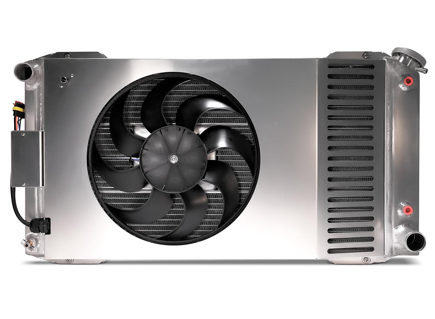 Proform Slim-Fit Radiator Systems 69625.2 Radiators, Systems, Crossflow, Aluminum, Transmission Cooler, Single Fan, Aluminum Shroud, Buick, Chevy, Oldsmobile, Pontiac, Kit thumbnail 4
