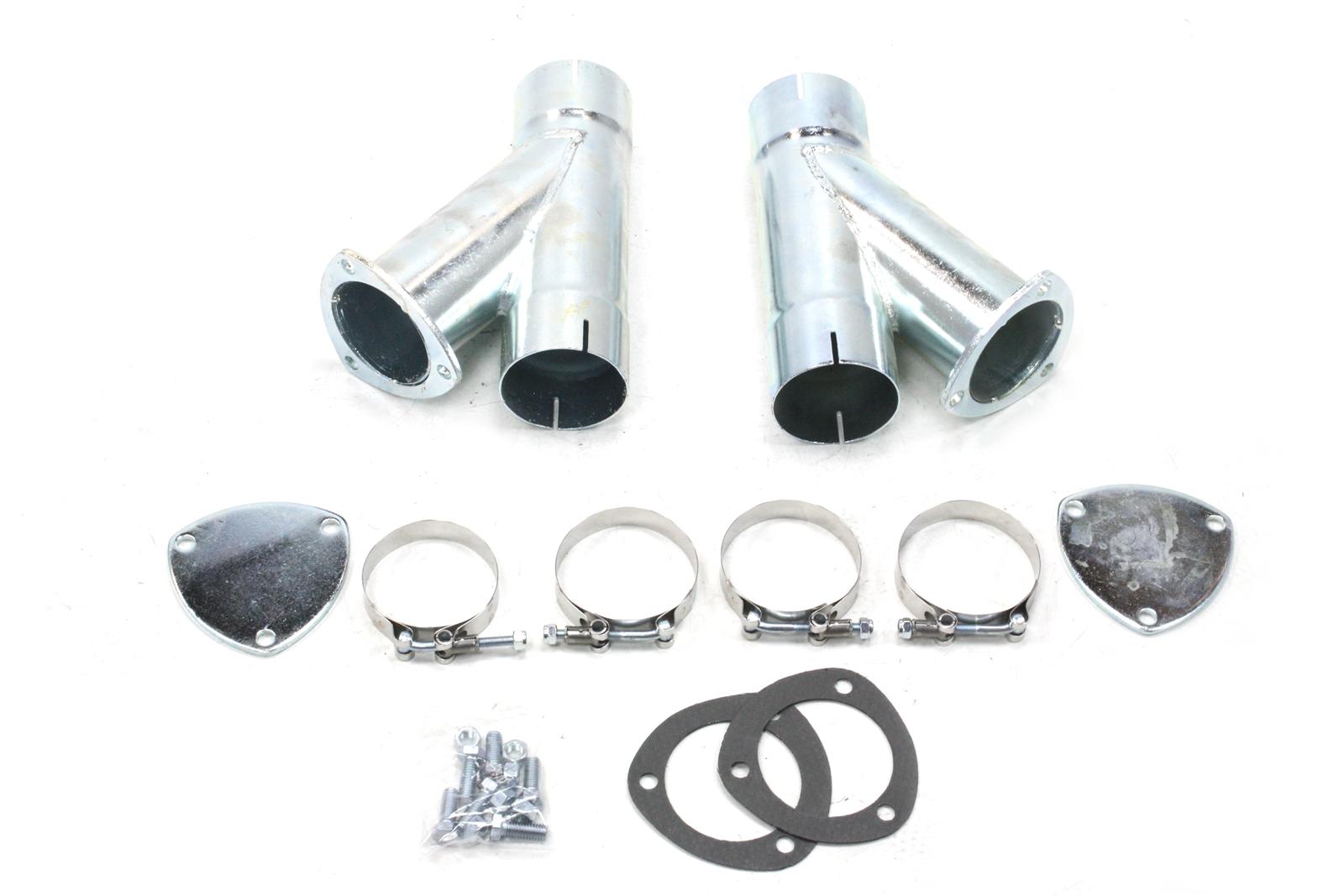 Patriot 3 Inch Exhaust Cutouts Kit H1132 Cutout, Manual, Steel, Zinc Plated, Clamp-On, 3.000 in. Diameter, Pair