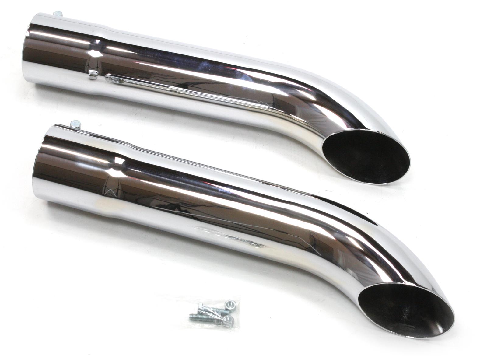 Patriot Exhaust Side Pipe Muffler Roadster Steel Chrome 3.5" Dia Inlet...
