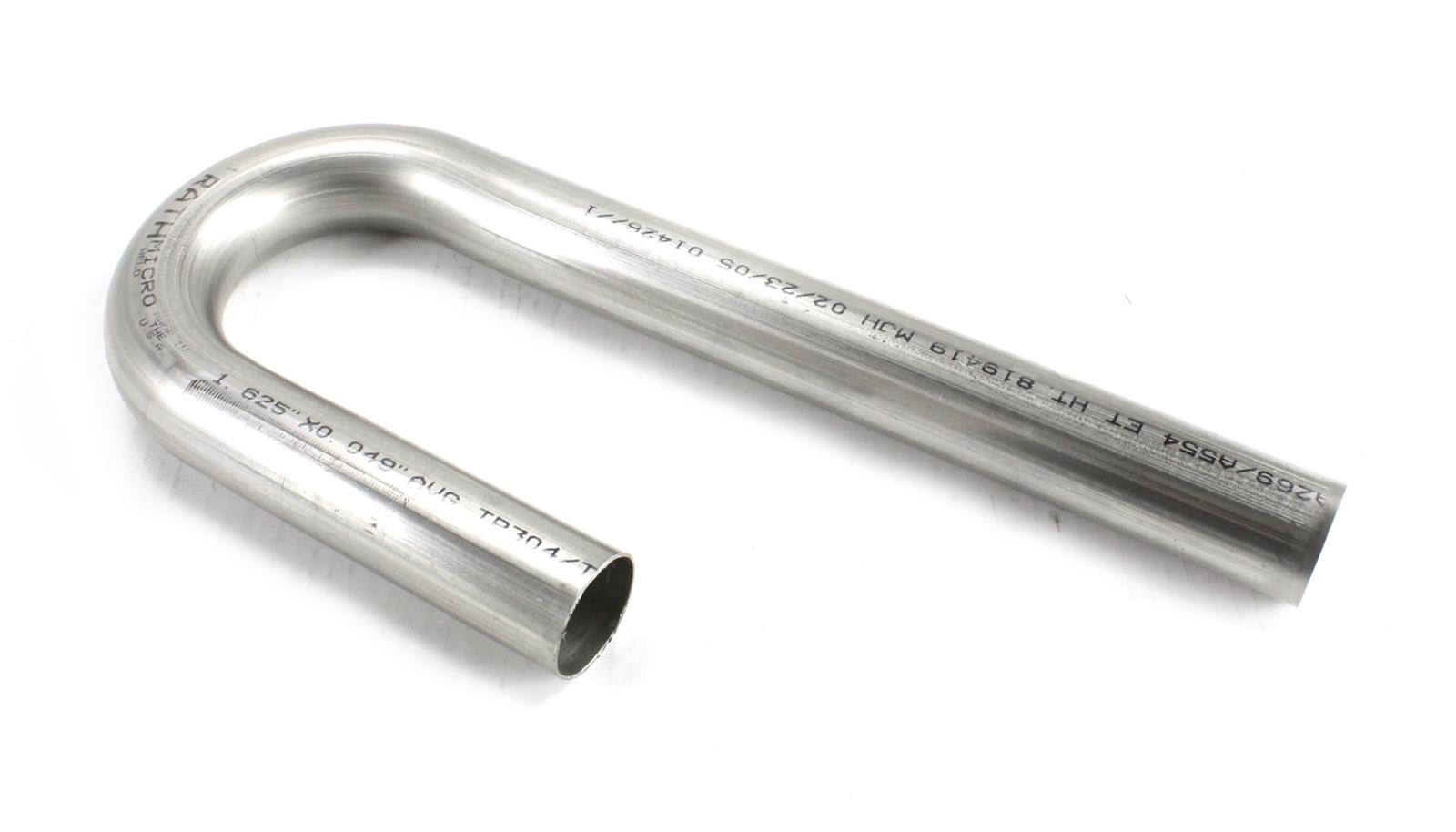 Patriot 180 Degree Bends 1.625 Inch 304 Stainless Steel Exhaust Pipe H6905 Tubing, Degree, Mandrel J-Bend, 1 5/8 in. Diameter, 2 in. Radius, 18-Gauge,