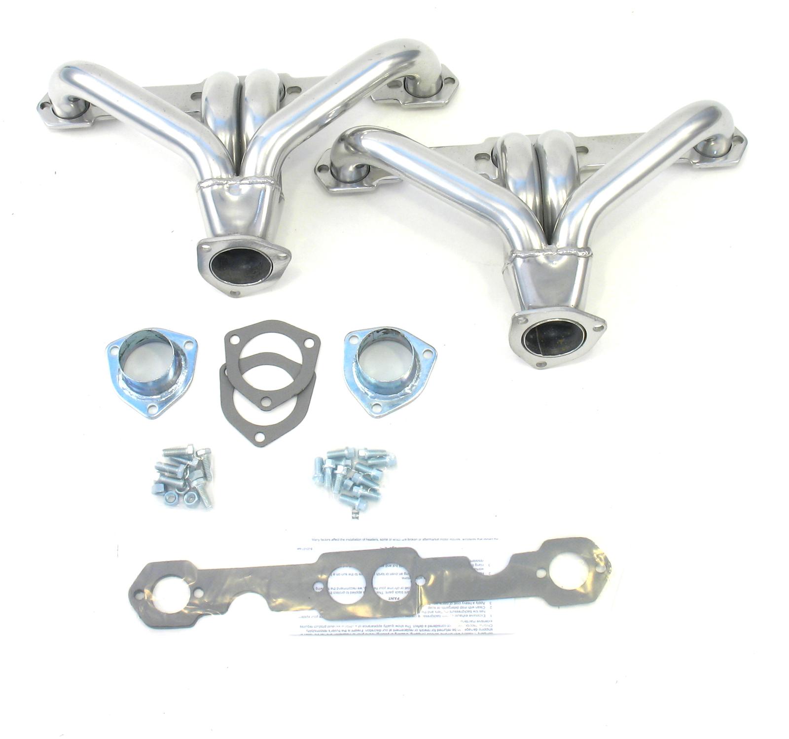 Patriot Tight Tuck Headers H8037-1 Headers, Tuck, Shorty, Steel, Ceramic Coated, Street Rod with Chevy, Small Block, Pair
