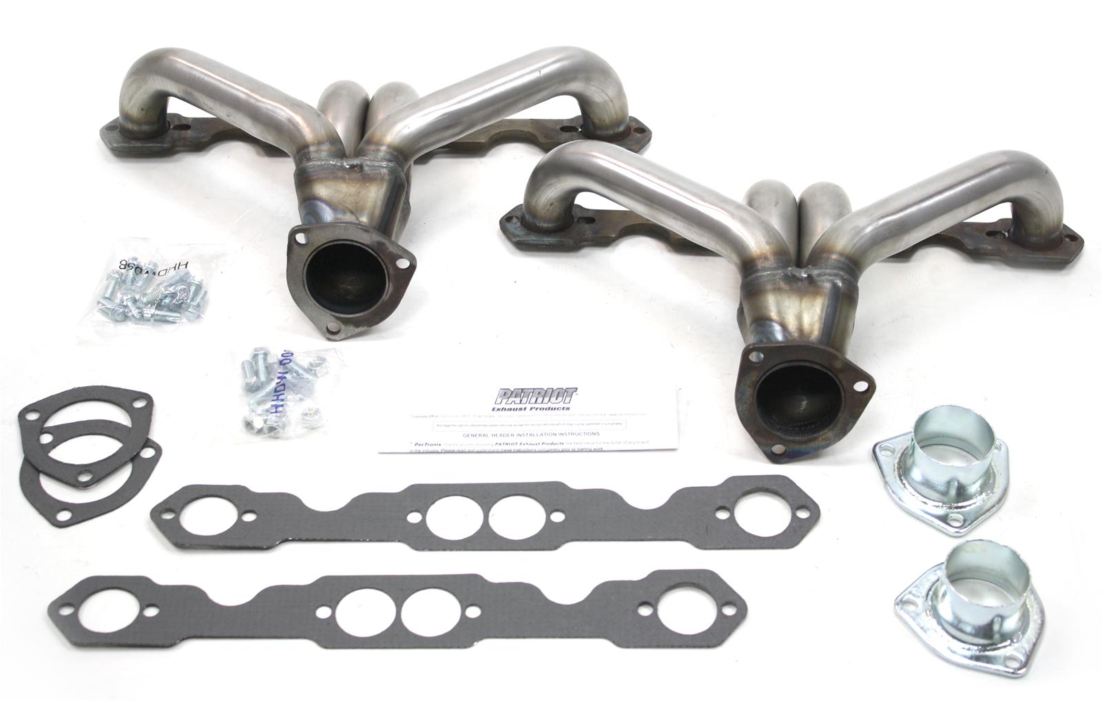 Patriot Tight Tuck Headers H8037 Headers, Tuck, Shorty, Steel, Natural, Street Rod with Chevy, Small Block, Pair