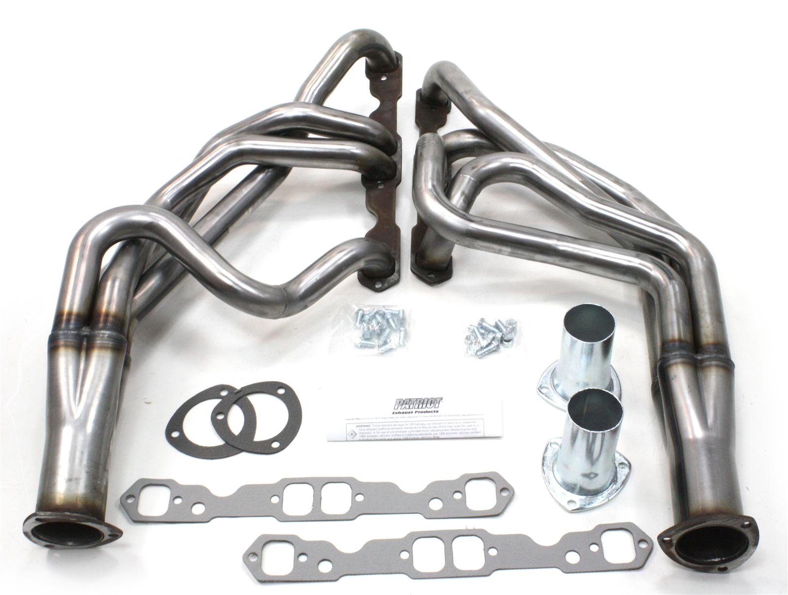 Patriot Tri-5 Headers H8050 Headers, Long Tube, Steel, Natural, Chevy, Danchuk Mounts, Small Block, Pair thumbnail 2