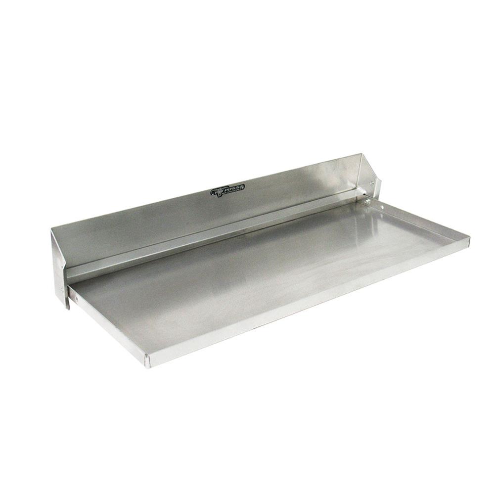 Pit Posse 610 Aluminum Work Station Flip Out Tray-Shelf-Cabinet 32 Inch Silver 