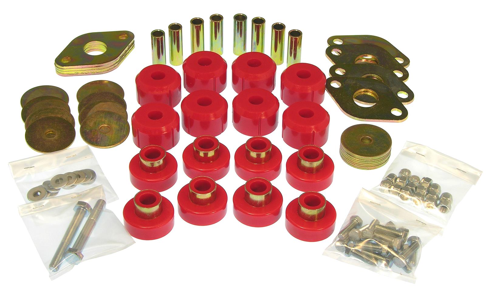 Prothane 07-11 Jeep Wrangler JK 2DR Body Mount Kit - Red