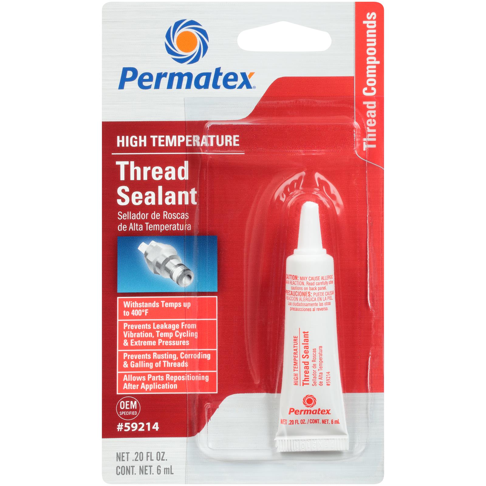 Permatex 59214 Permatex HighTemperature Thread Sealant Summit Racing