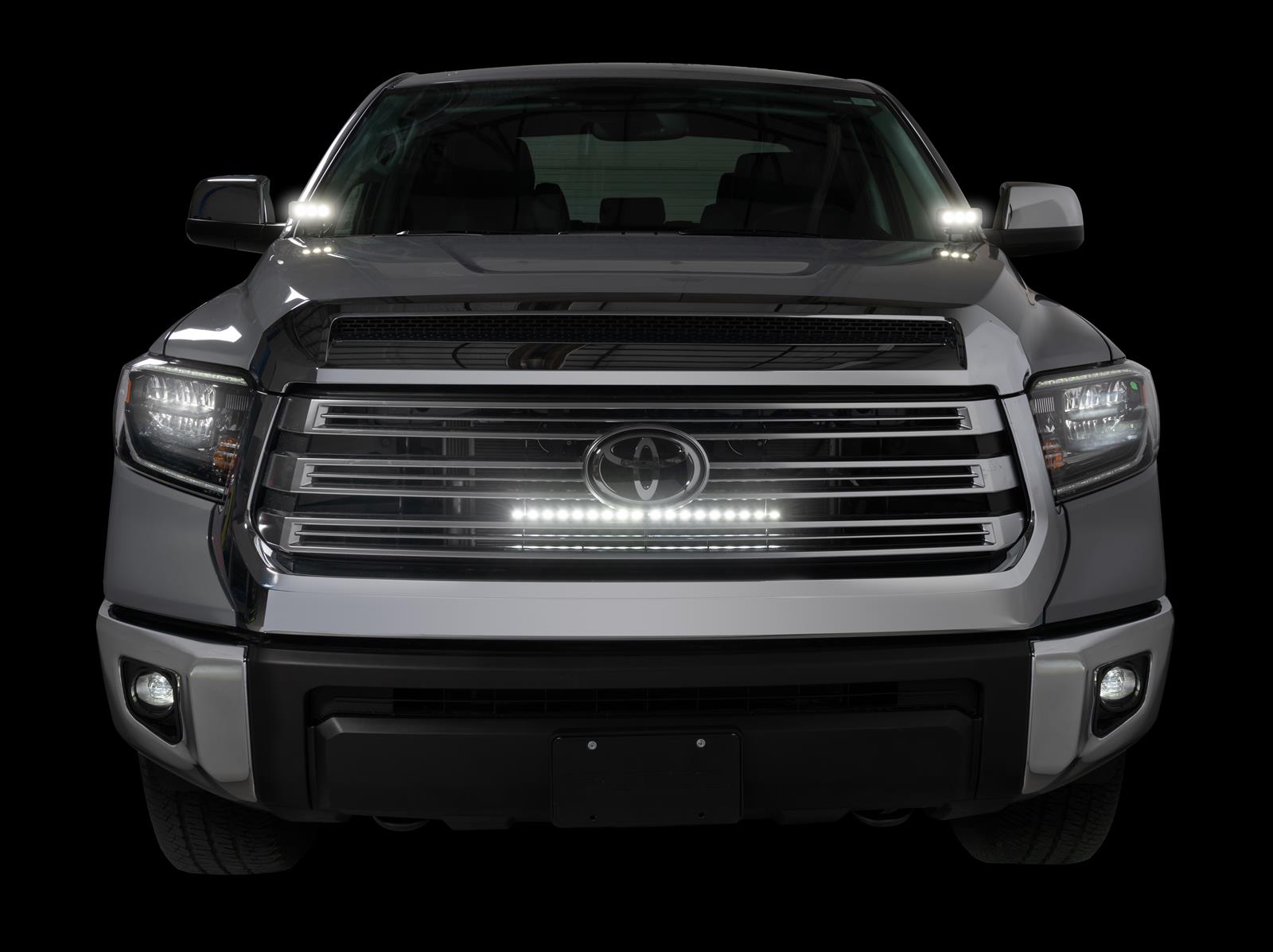 Putco Luminix Hood-Mount Brackets for 2014-2021 TUNDRA - 2205 Mount Bracket, Hood Mount, Stainless Steel, Black Texture Powdercoated, For Mini Block Lamp, Toyota, Pair thumbnail 2