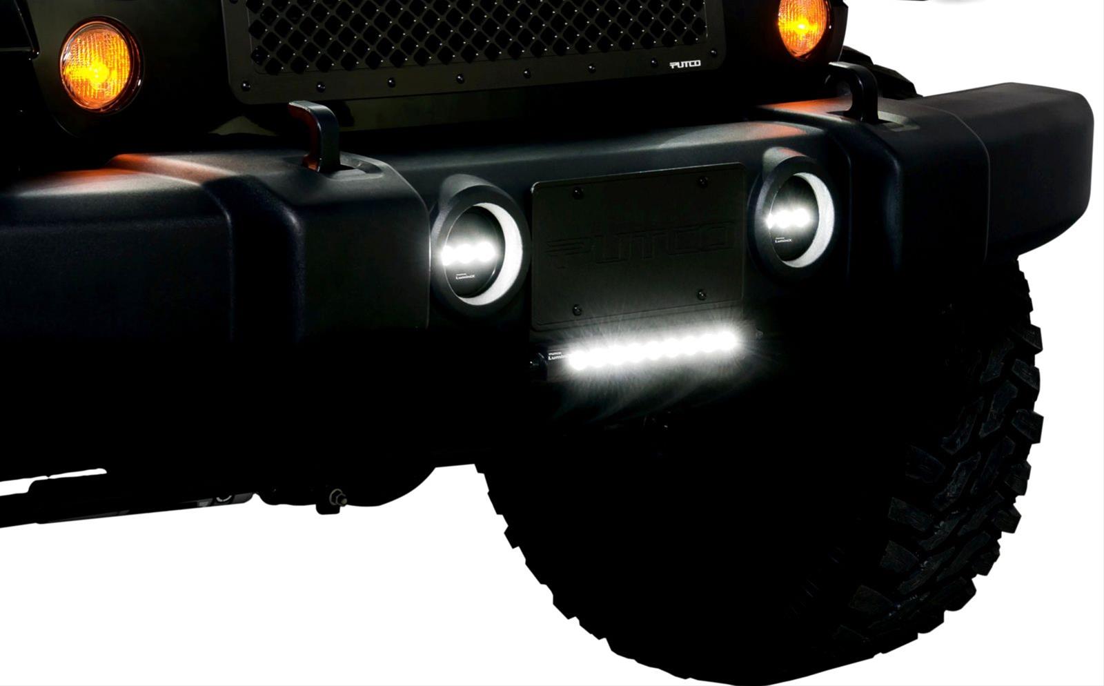 Putco 07-18 Jeep Wrangler - License Plate Frame w/ 10in Luminix Light Bar 3600LM