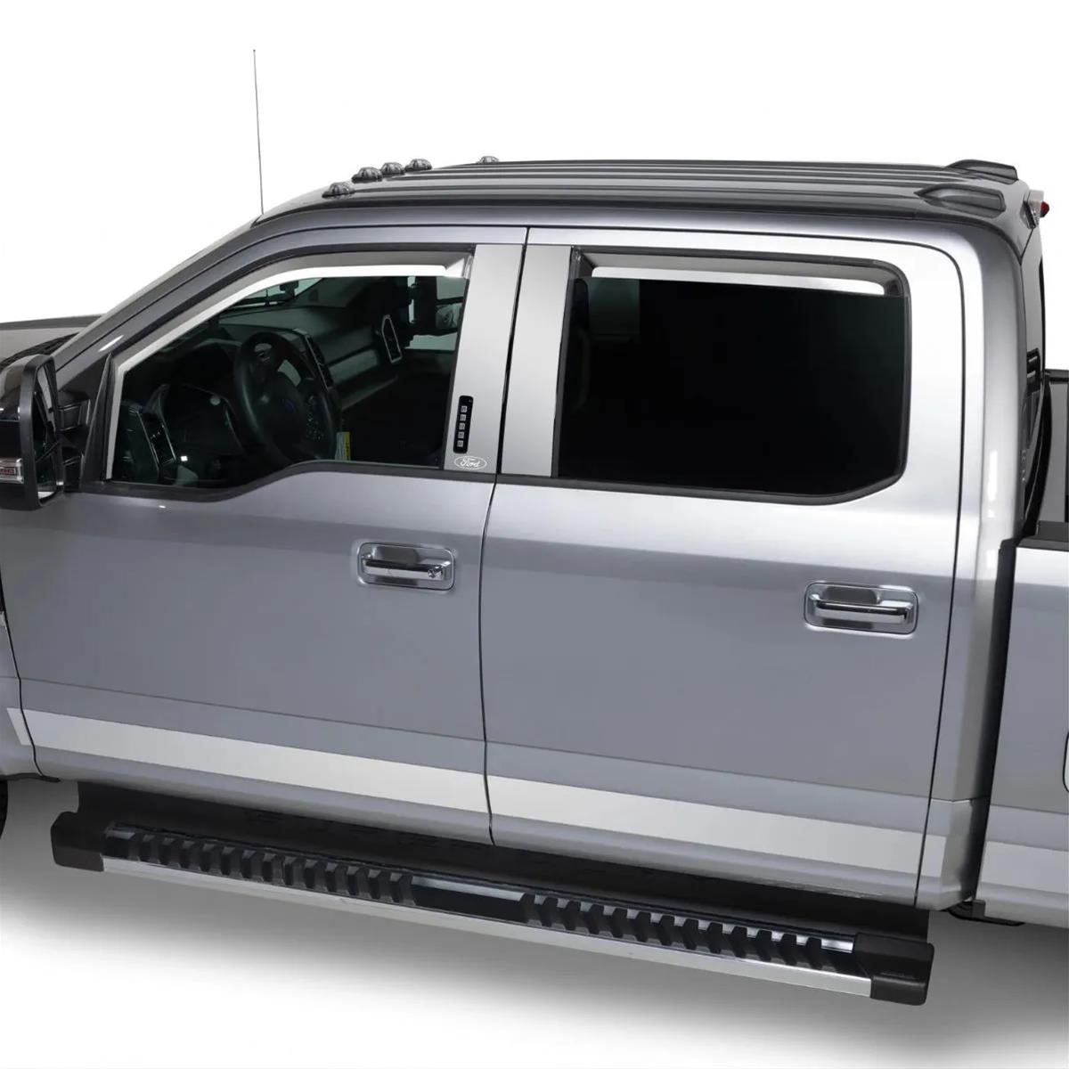 Putco Rocker Panel Covers 3751457 PRO Stainless Steel Panels, Ford Super Duty SuperCab (4.25" tall, 6 Pieces) thumbnail 2